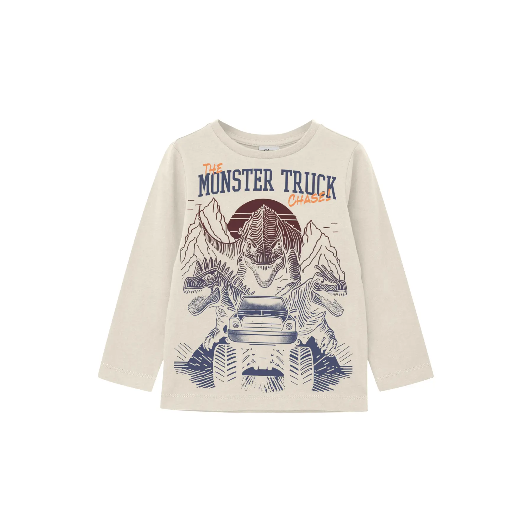 T-shirt maniche lunghe con grande stampa di dinosauro e dettagli ricamati bambino s.Oliver