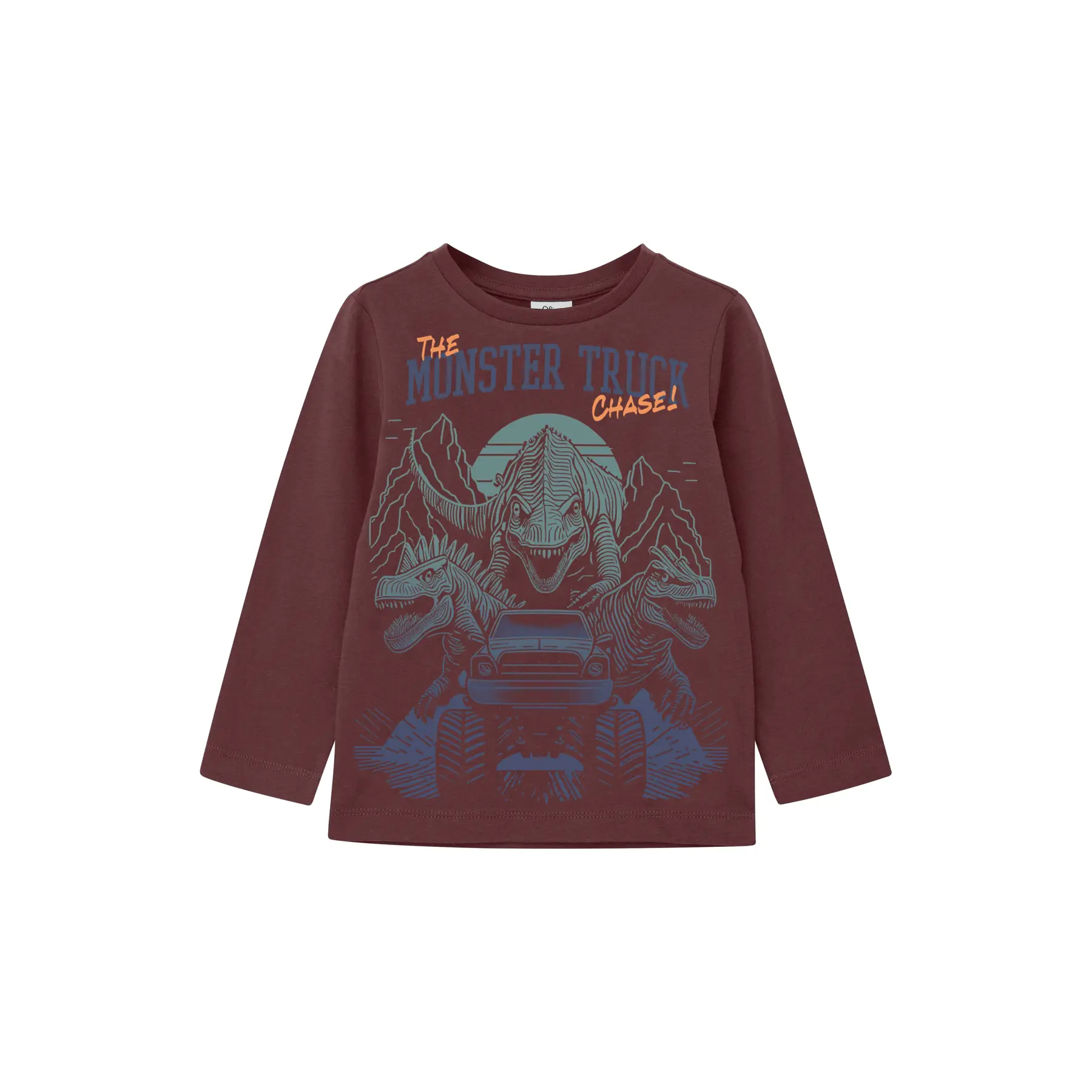 T-shirt maniche lunghe con grande stampa di dinosauro e dettagli ricamati bambino s.Oliver