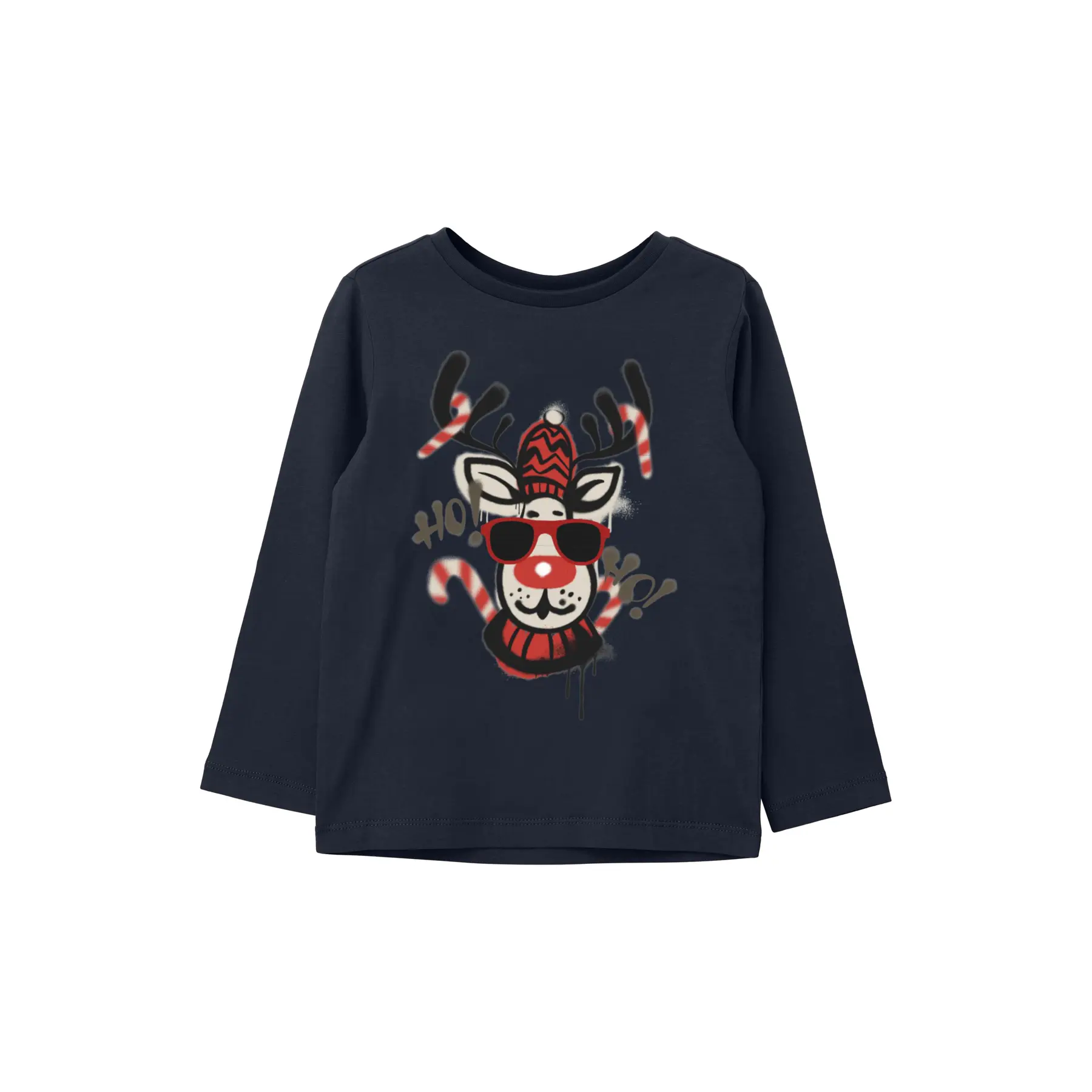 T-shirt a maniche lunghe con stampa di Natale e dettaglio di paillettes bambino s.Oliver