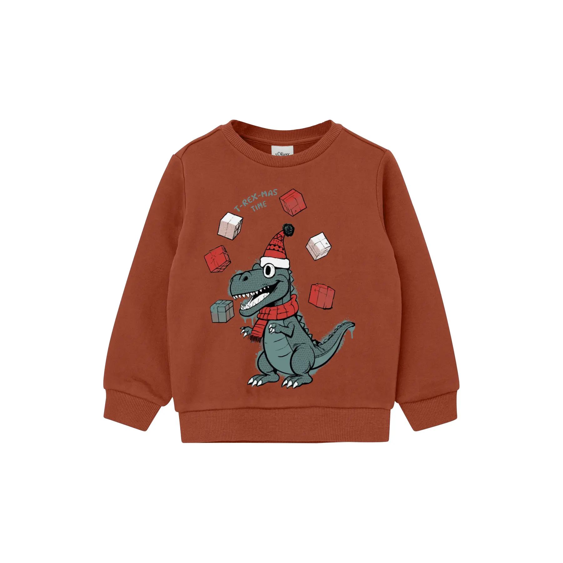 Sweatshirt con stampa natalizia frontale, interno spazzolato bambino s.Oliver