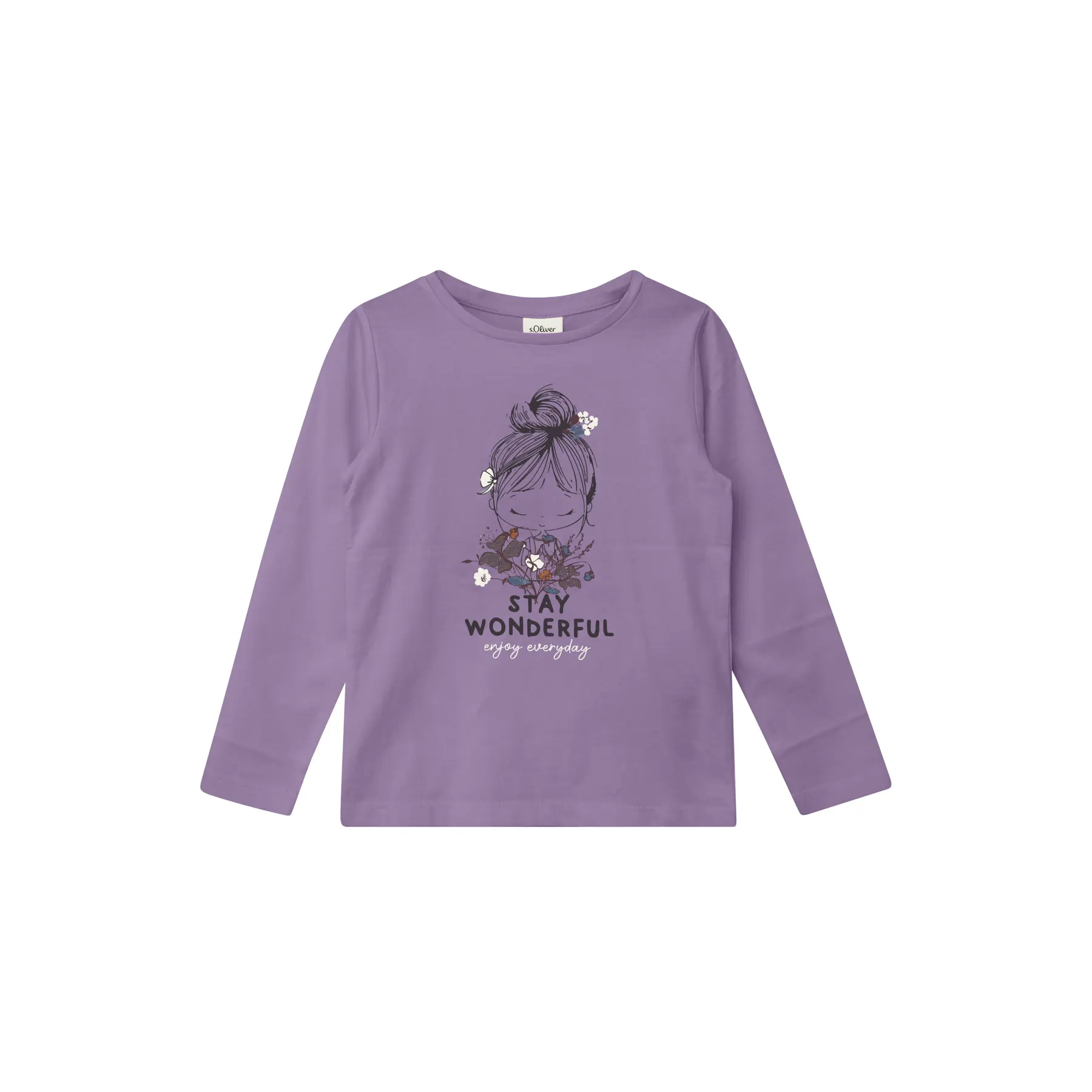 Langarm-T-Shirt mit Glitzerprint für Mädchen s.Oliver