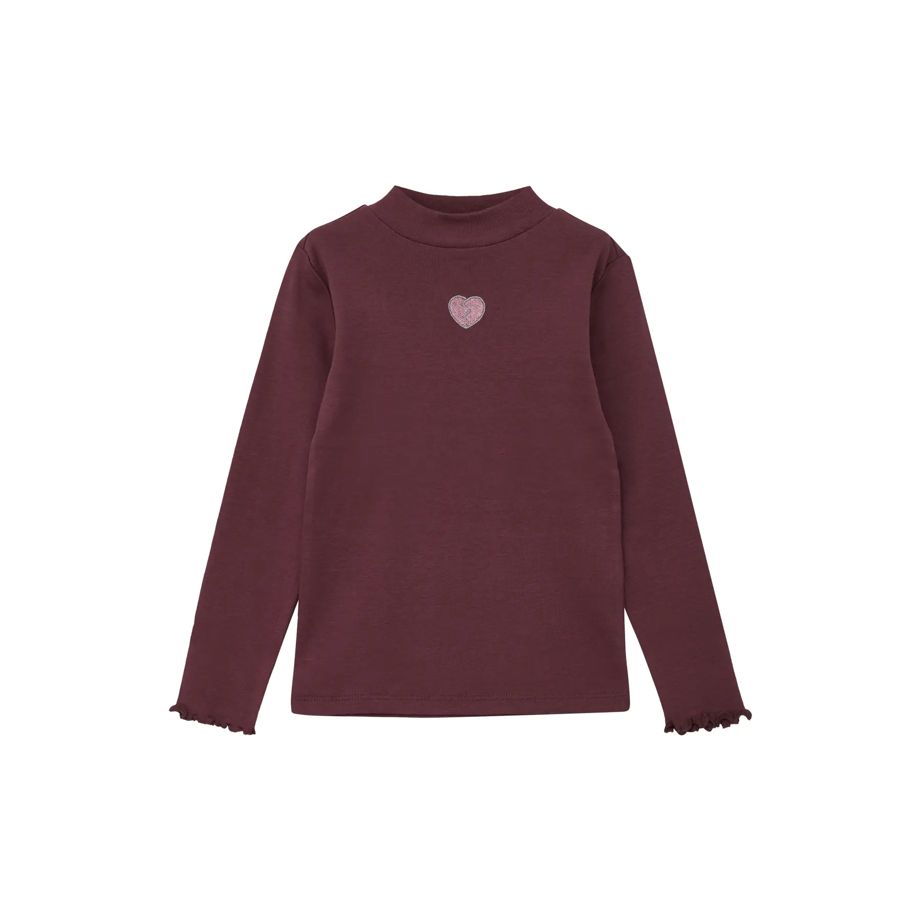 T-shirt a maniche lunghe con ricamo discreto in filo glitterato per ragazza s.Oliver