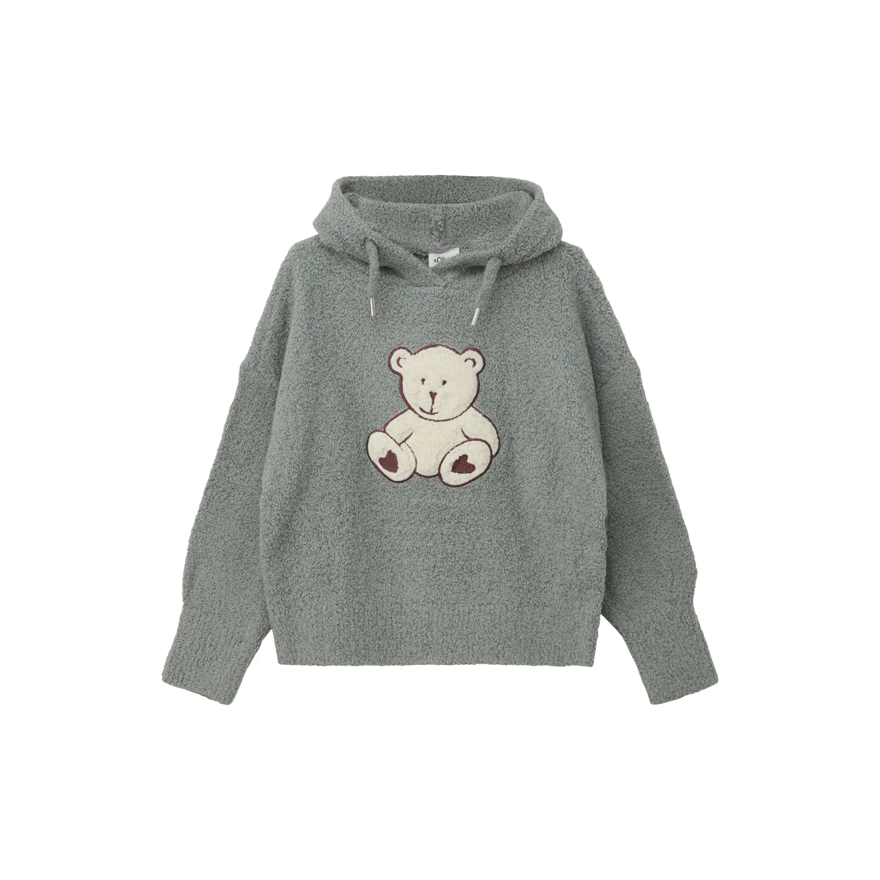 Pull en maille peluche avec capuche et application devant fille s.Oliver Pull en maille peluche avec capuche et application devant fille s.Oliver