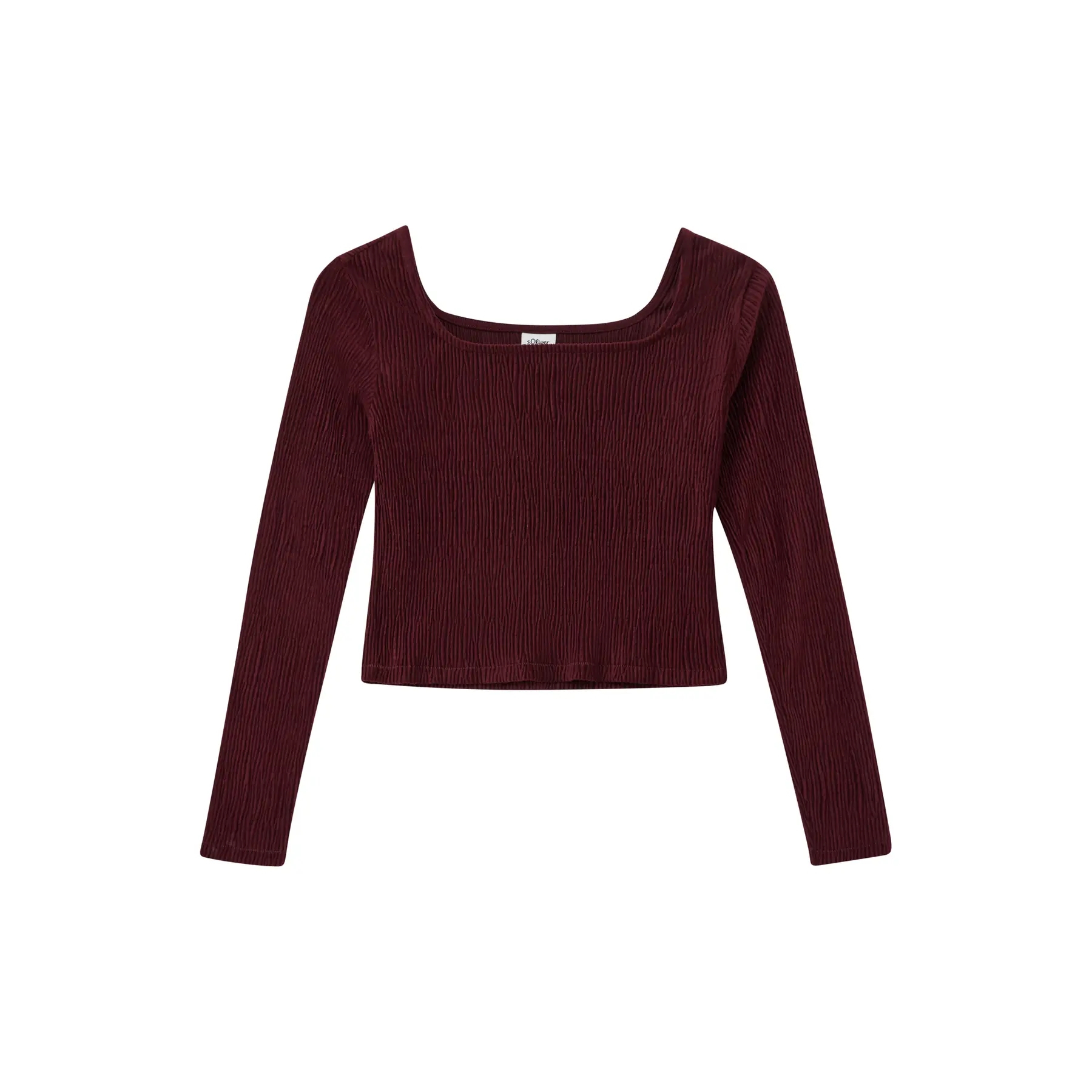 T-shirt corto in velluto a maniche lunghe e col square ragazza s.Oliver