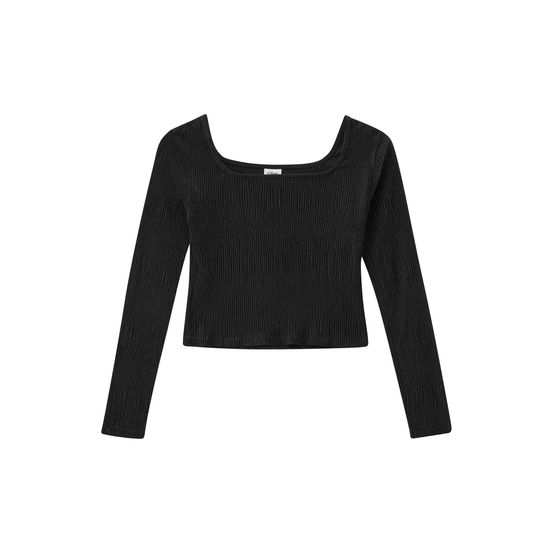 T-shirt corto in velluto a maniche lunghe e col square ragazza s.Oliver