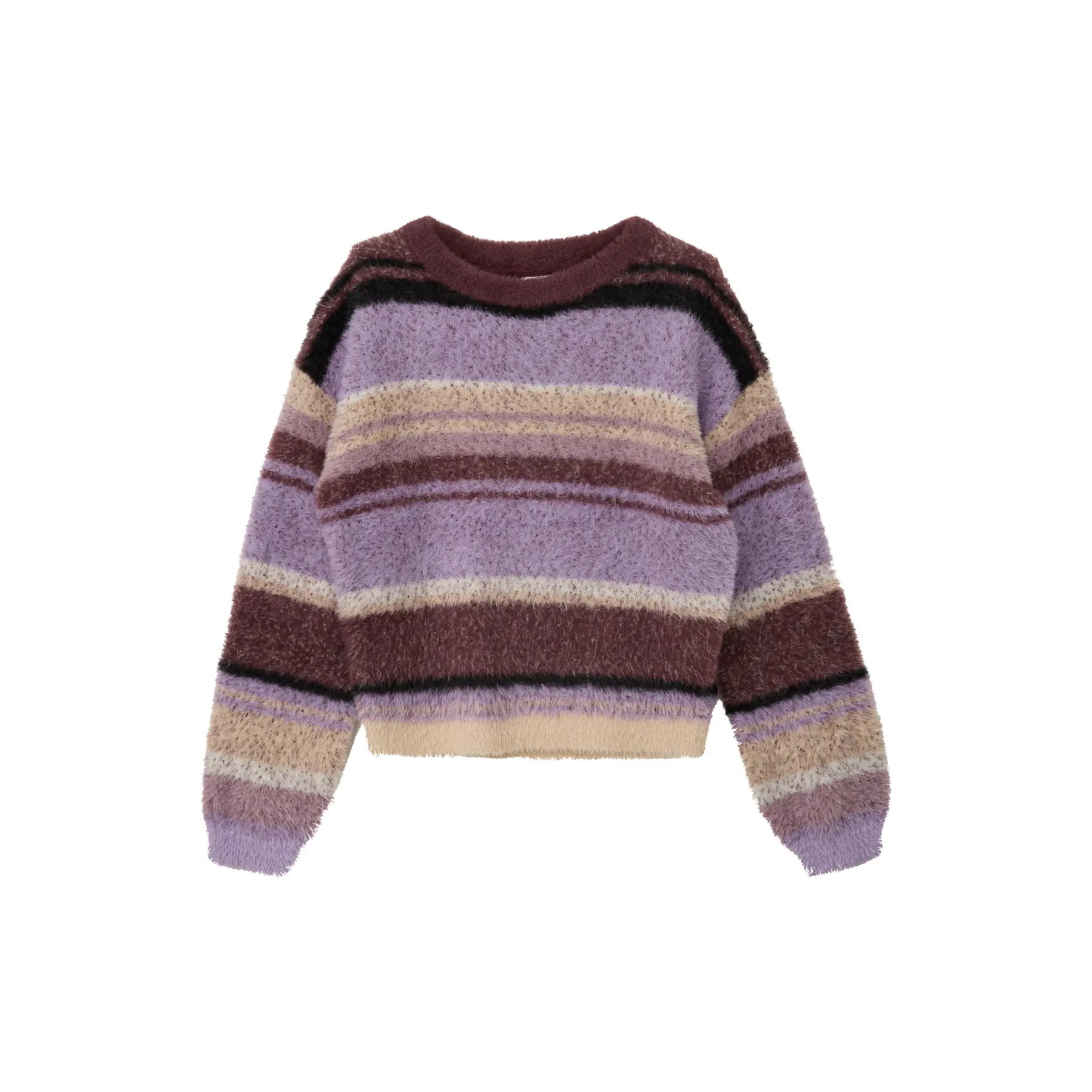 Pull en maille rayé effet fausse fourrure fille s.Oliver Pull en maille rayé effet fausse fourrure fille s.Oliver