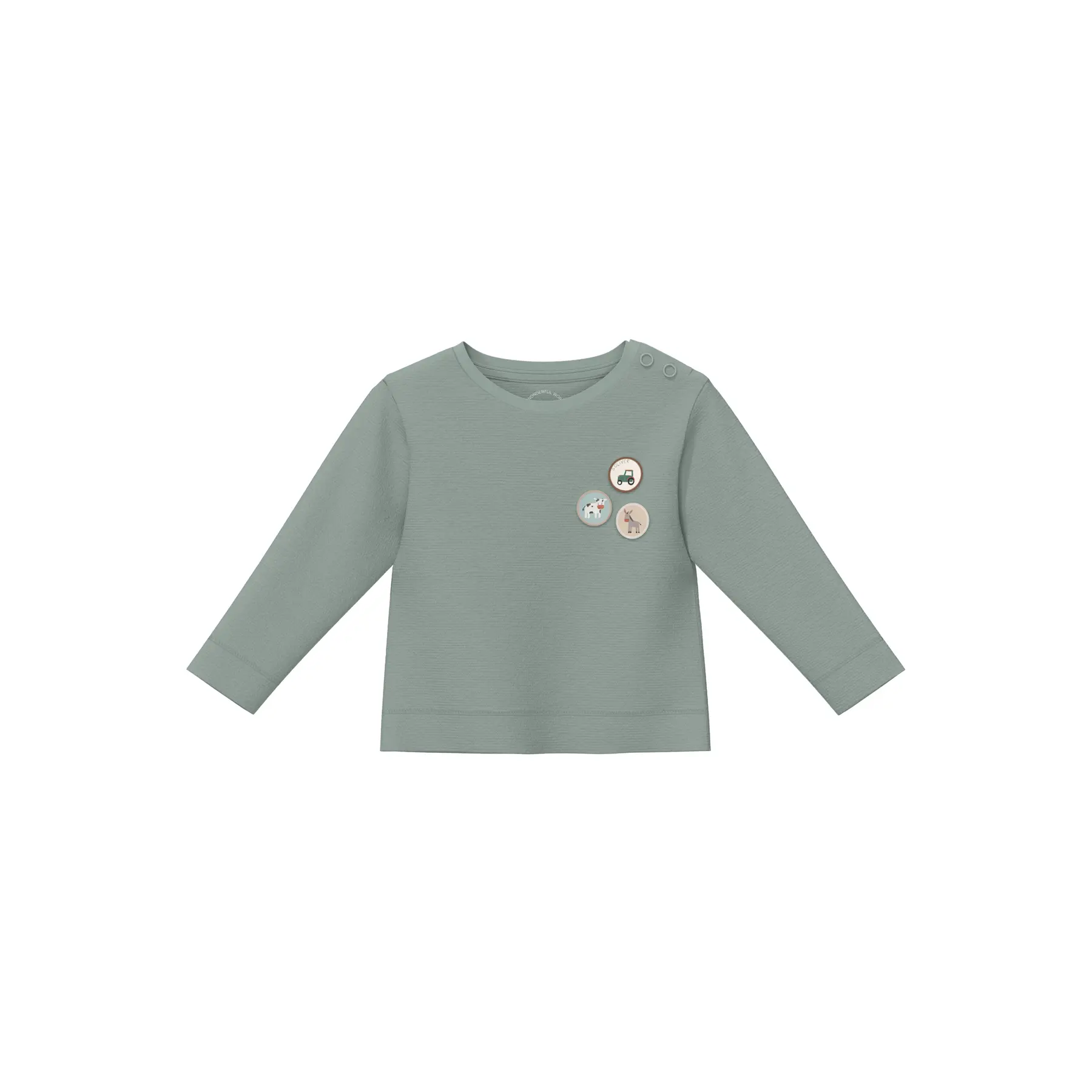 Langarm-T-Shirt aus gewebtem Piqué mit gestickten Patches für Babys s.Oliver