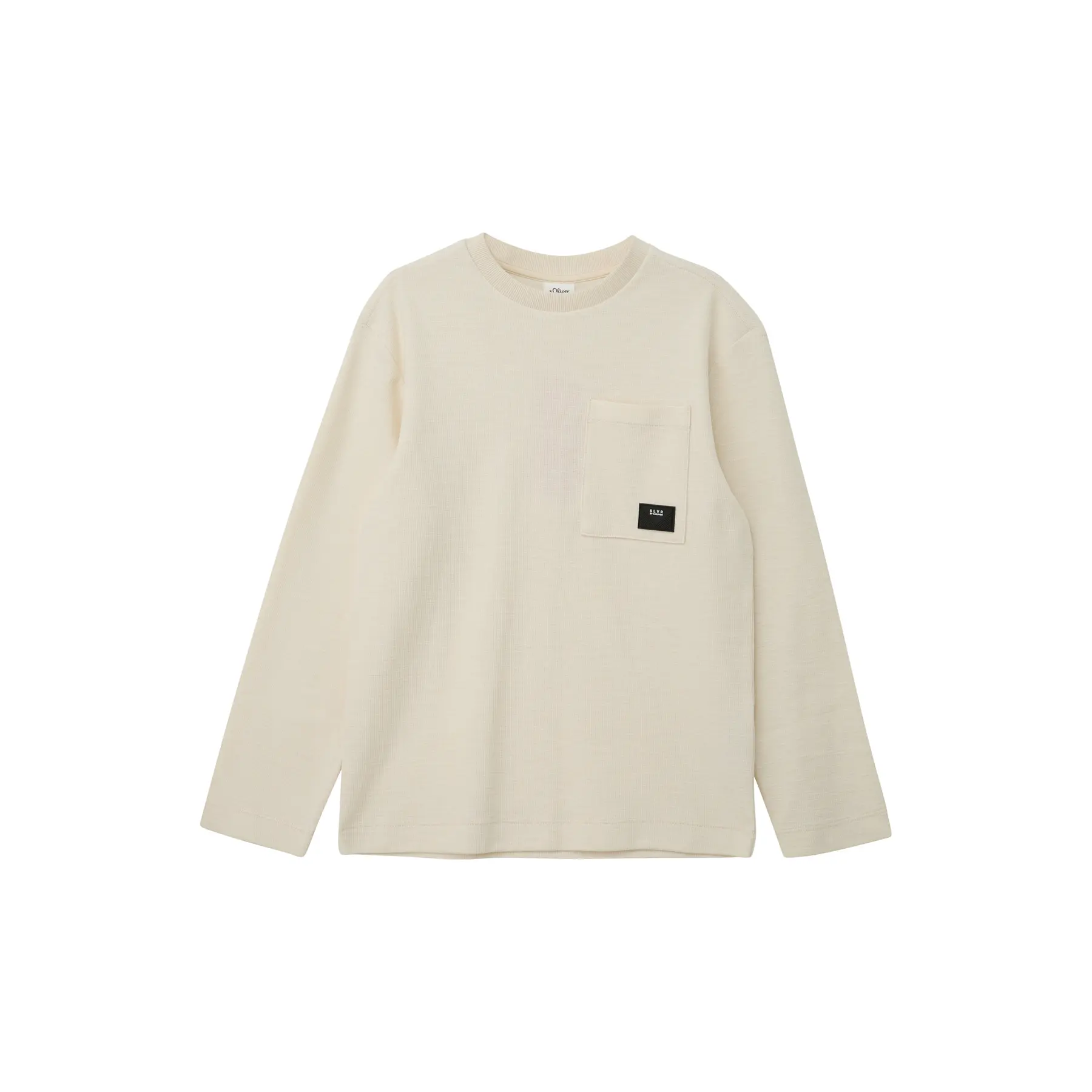 T-shirt à manches longues en jersey de maille avec poche poitrine et patch logo enfant s.Oliver