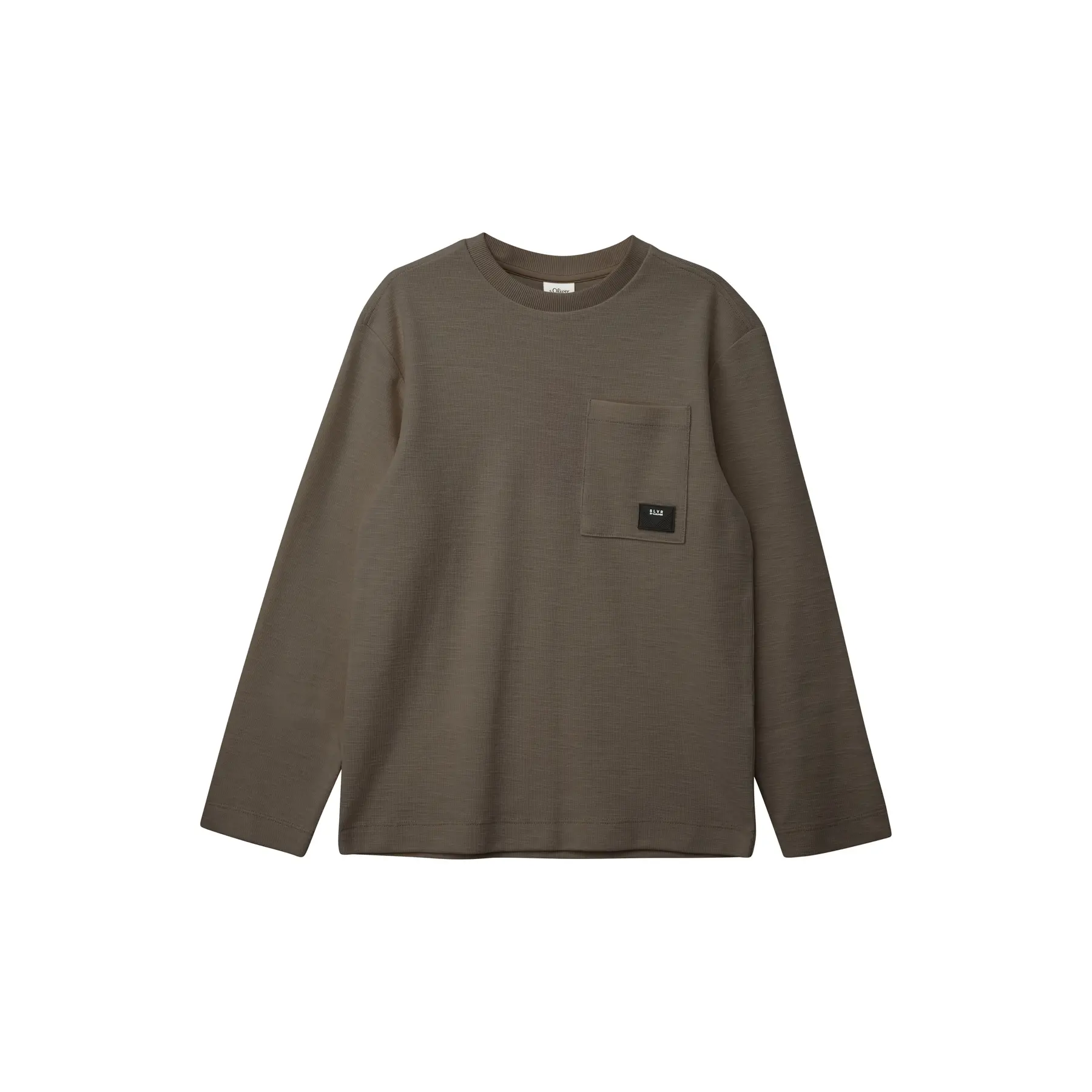 T-shirt à manches longues en jersey de maille avec poche poitrine et patch logo enfant s.Oliver