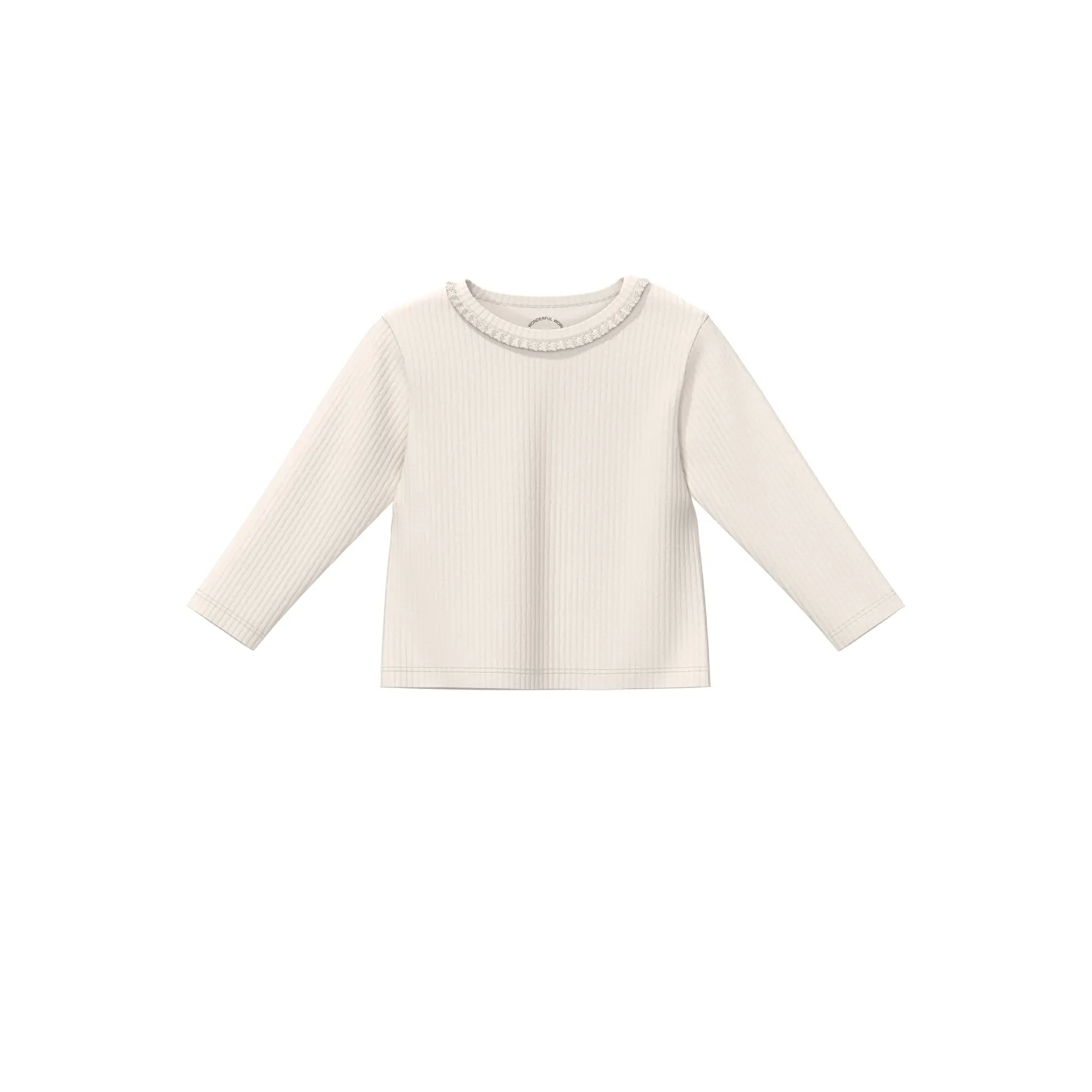 Langarmshirt aus Rippstoff mit Spitzenrand für Babys s.Oliver