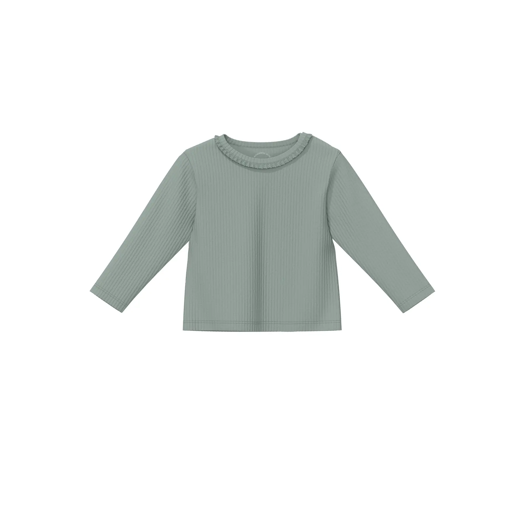 Langarmshirt aus Rippstoff mit Spitzenrand für Babys s.Oliver