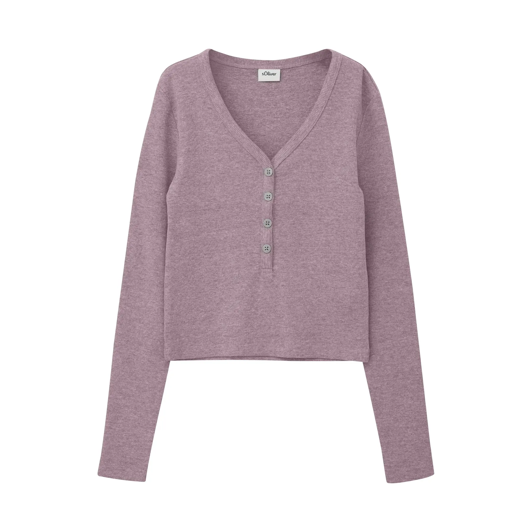 T-shirt corto in maglia a costine con patta di bottoni decorativa bambina s.Oliver
