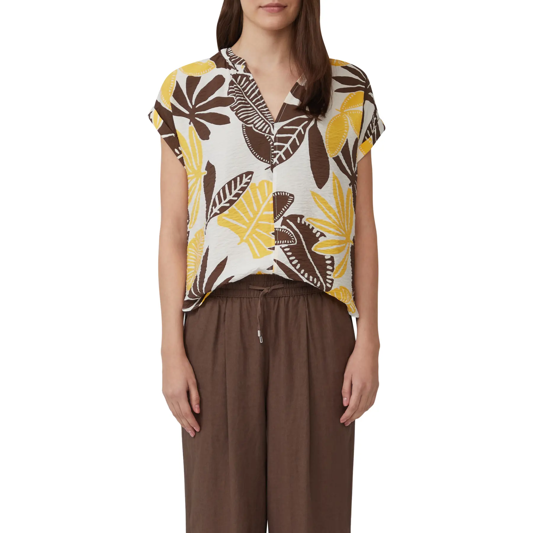 Blusa testurizzata con dettagli arricciati donna
