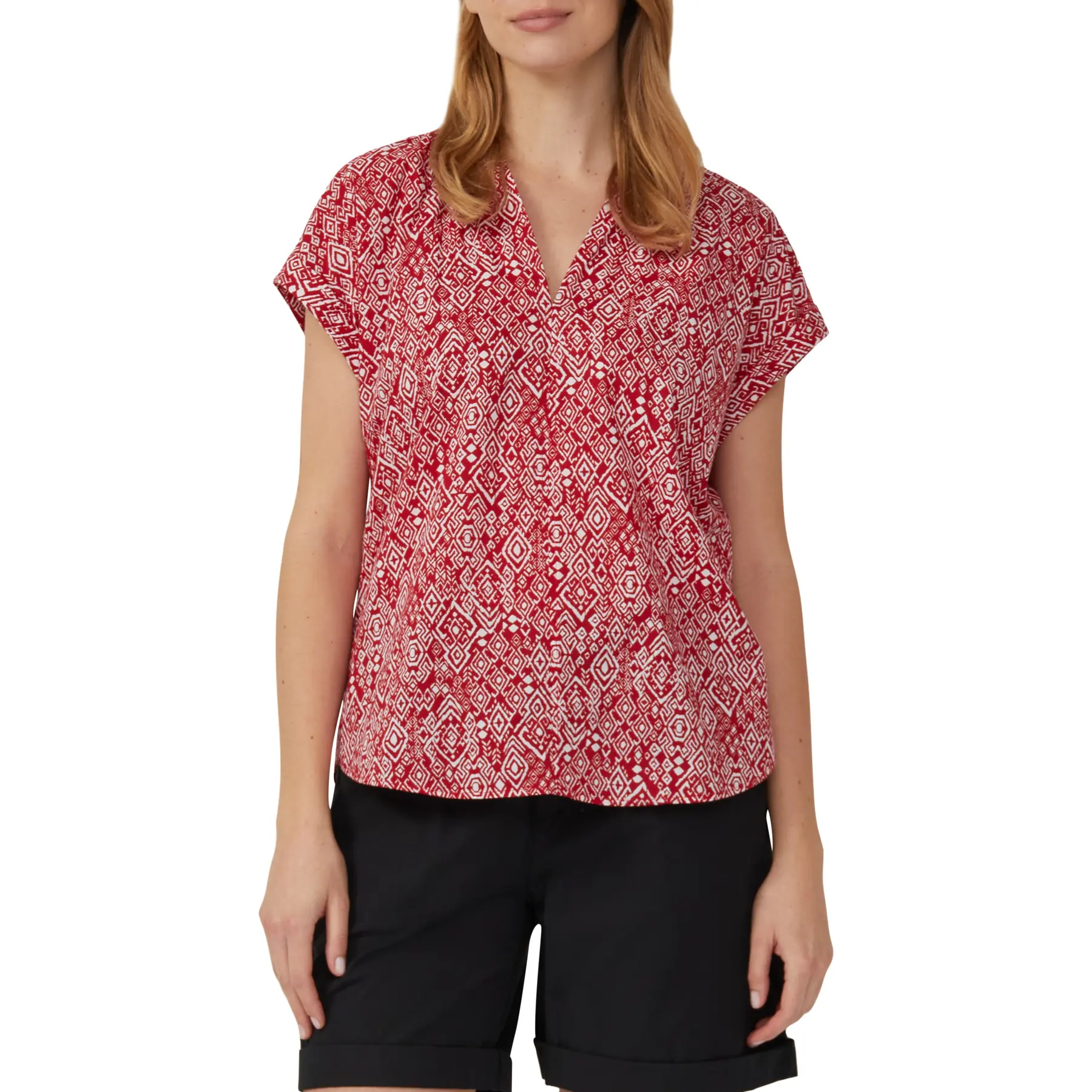 Blusa stampata in cotone leggero donna