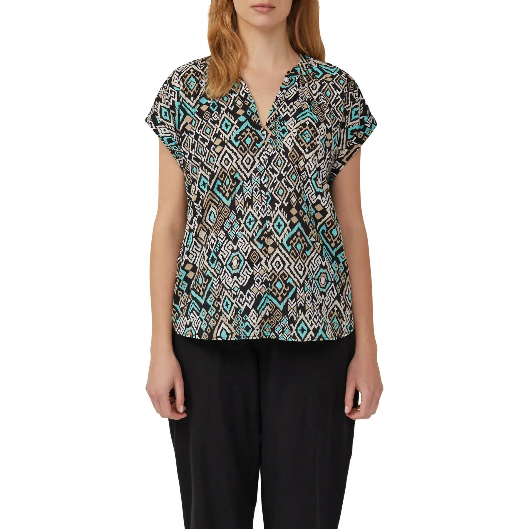 Blusa stampata in cotone leggero donna