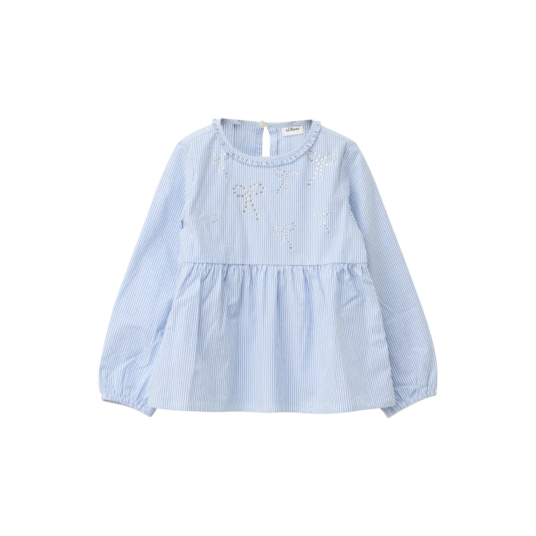 Gestreifte Bell-Bluse mit Dekosteinen für Mädchen s.Oliver