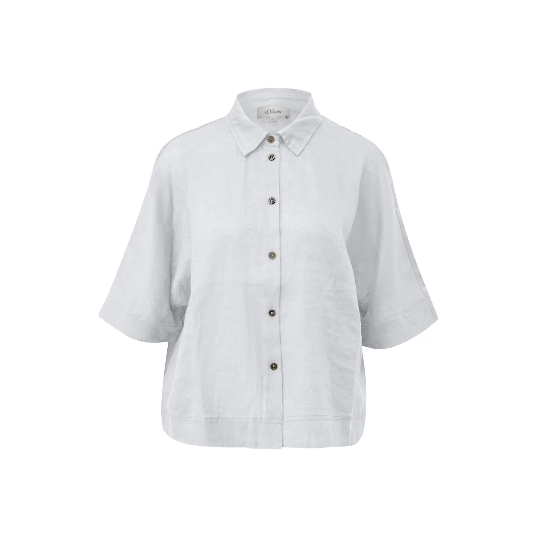 Camicia in lino a maniche corte, vestibilità casual donna s.Oliver
