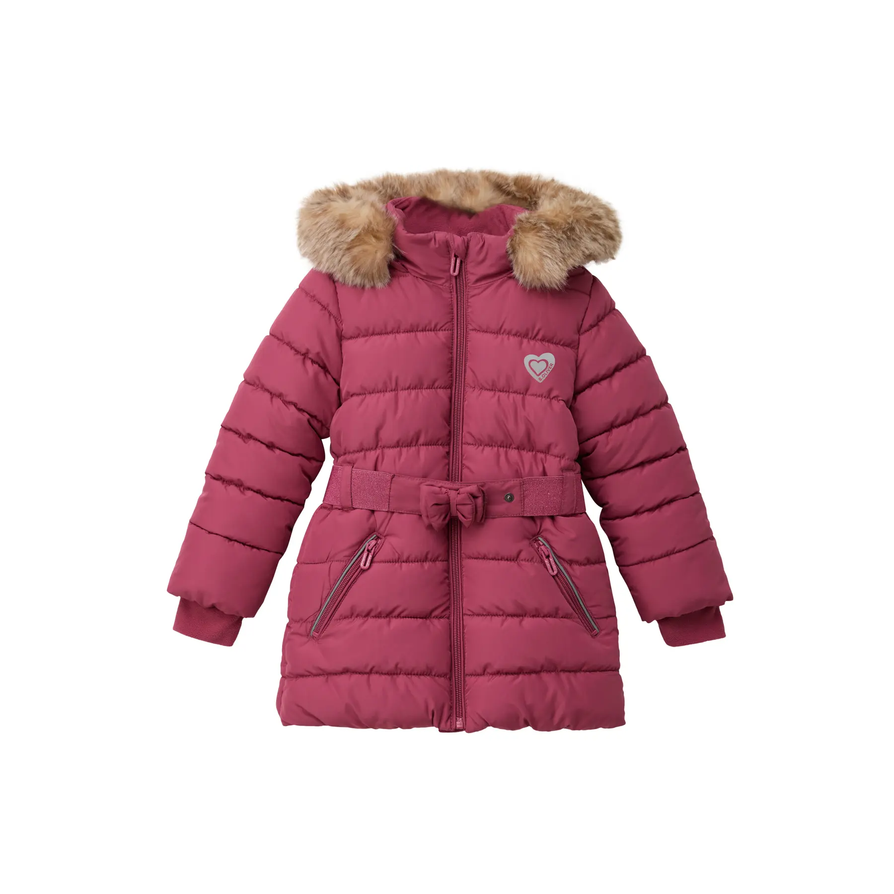 Manteau ouatiné avec bordure en fausse fourrure amovible fille s.Oliver