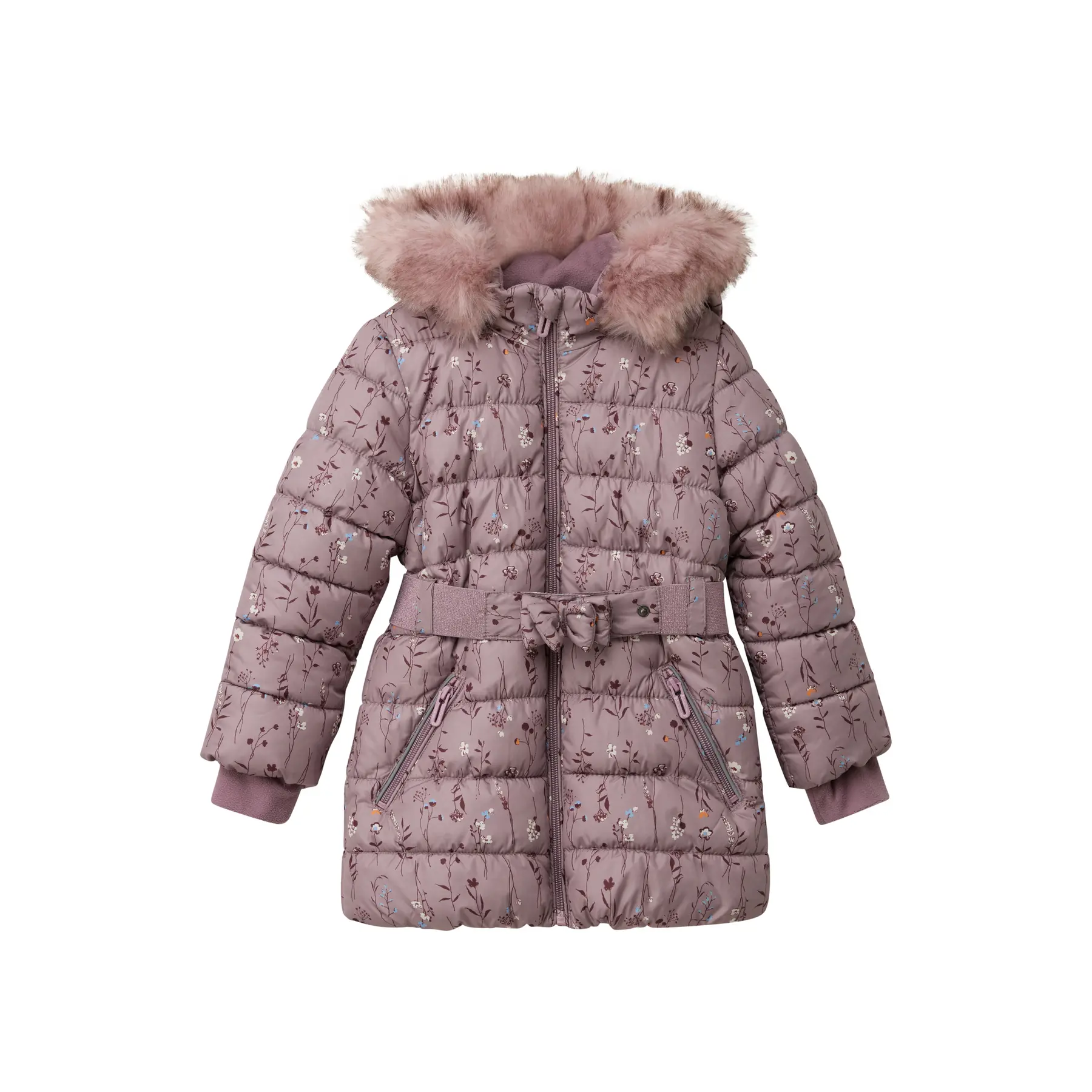 Manteau ouatiné avec bordure en fausse fourrure amovible fille s.Oliver