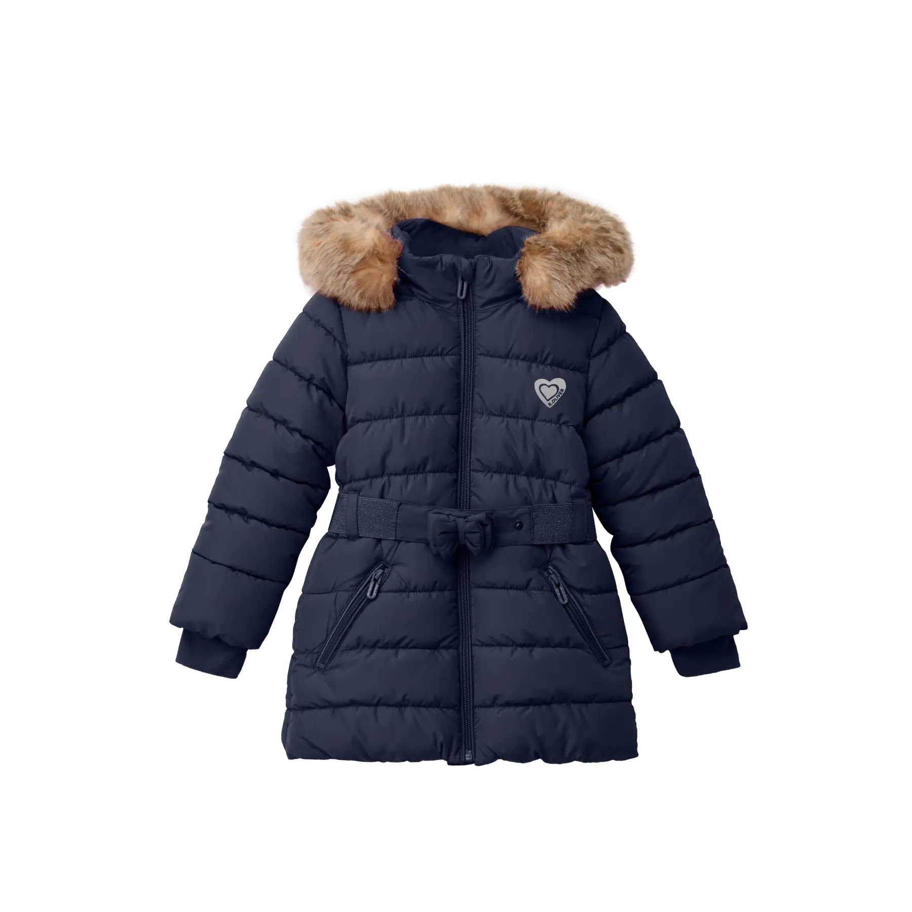 Manteau ouatiné avec bordure en fausse fourrure amovible fille s.Oliver