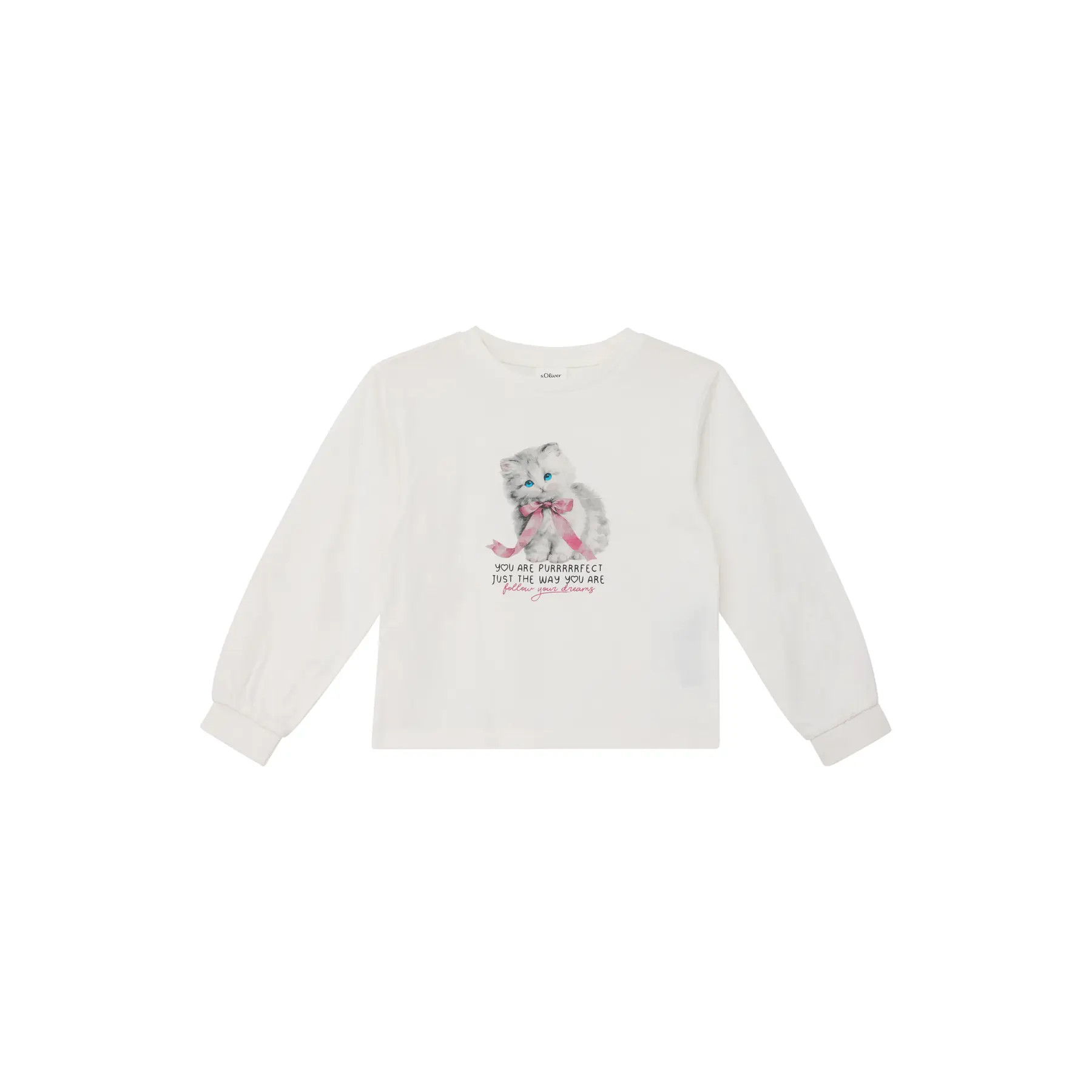 Weites Langarm-T-Shirt mit Druck vorne für Mädchen s.Oliver
