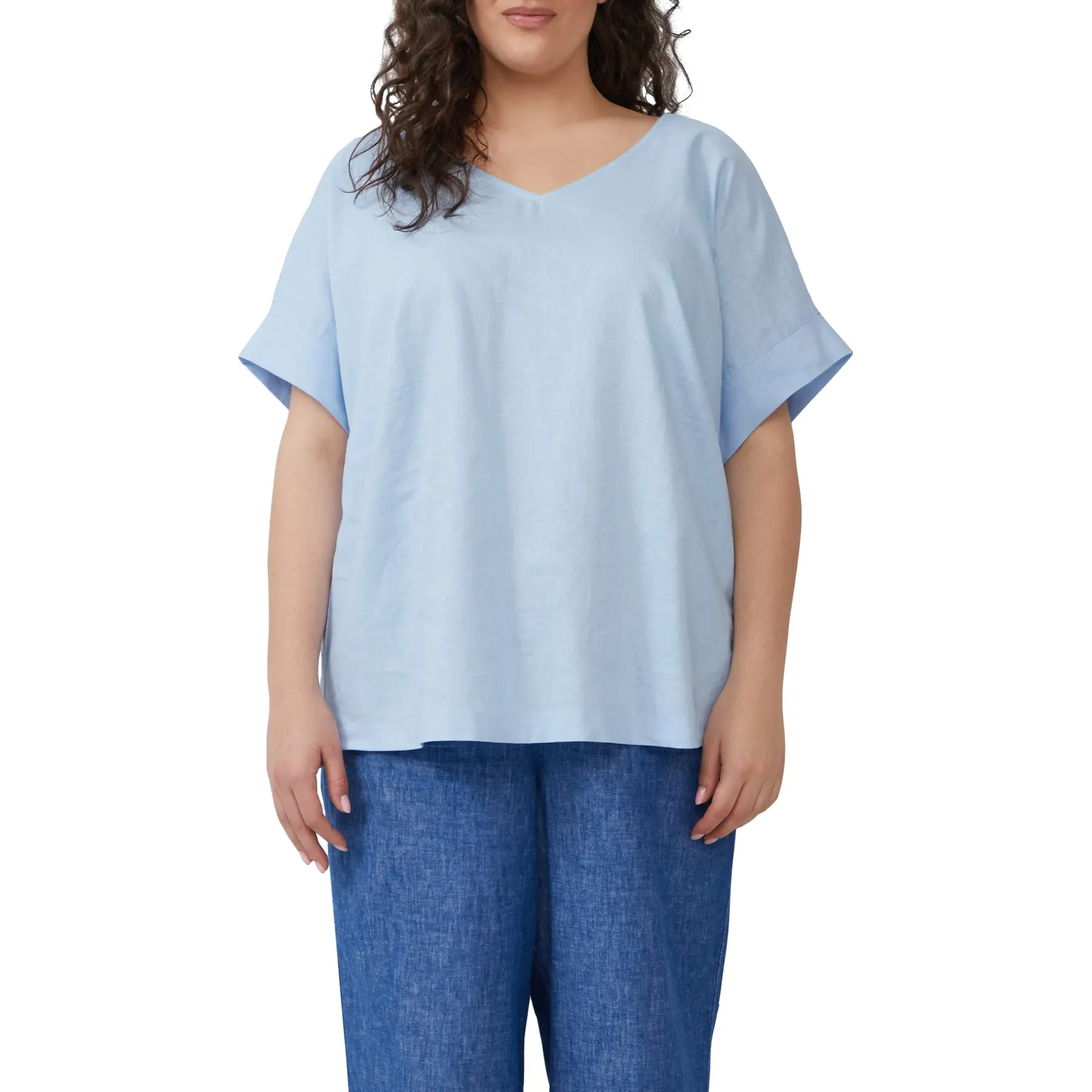 T-shirt in misto con lino donna s.Oliver