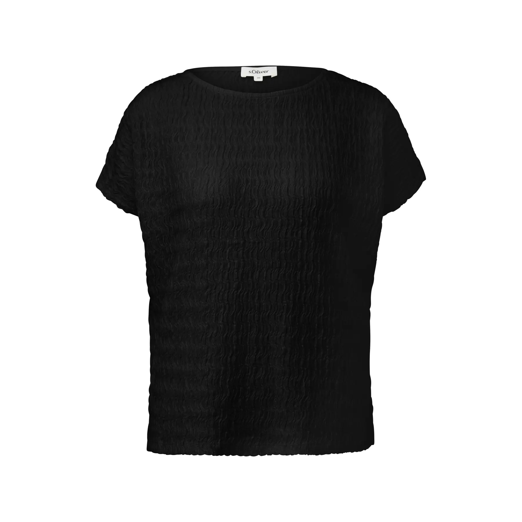 T-shirt Strutturato in Cotone Misto dalla Vestibilità Casual Donna s.Oliver