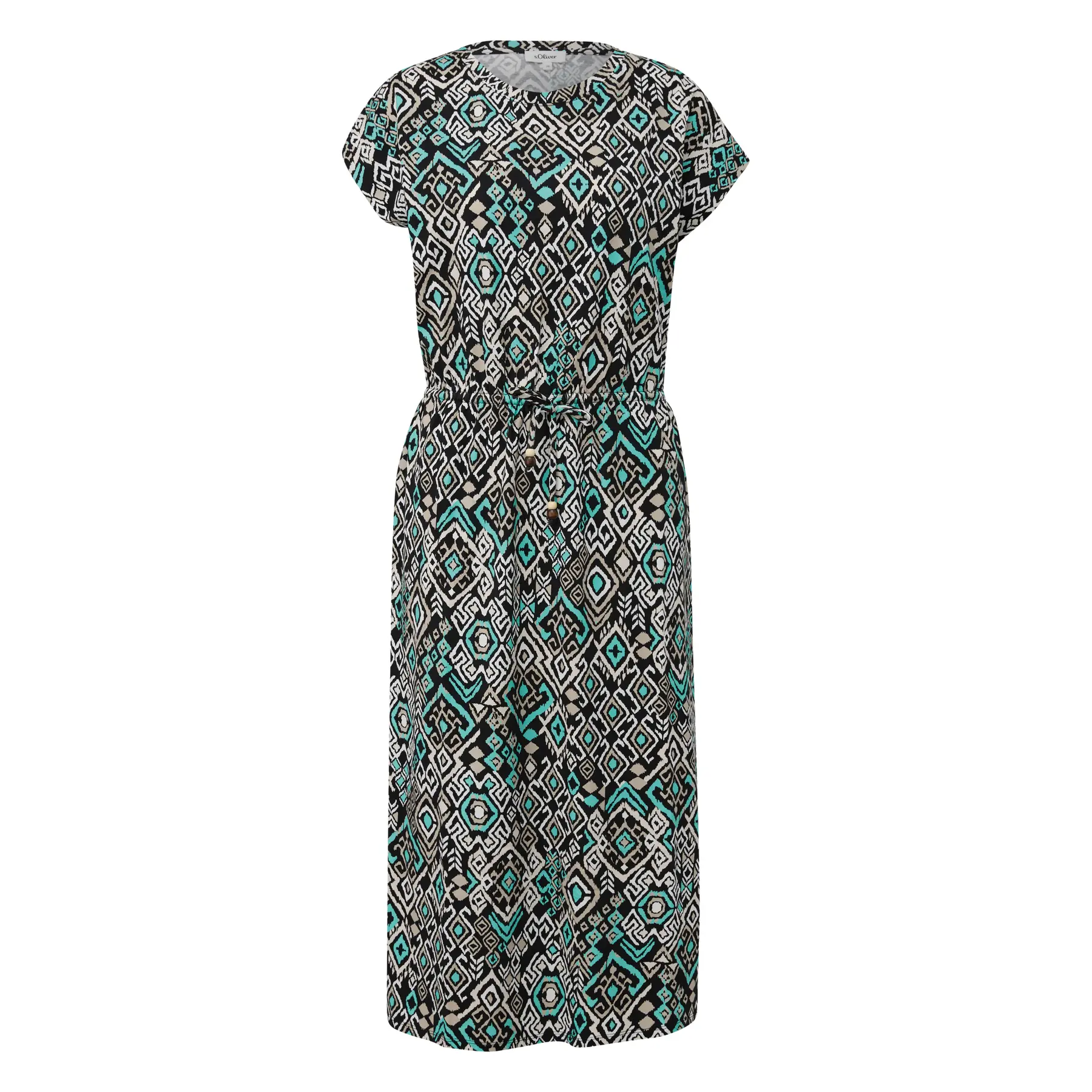 Robe midi in cotone elasticizzato con cordoncino in vita donna s.Oliver