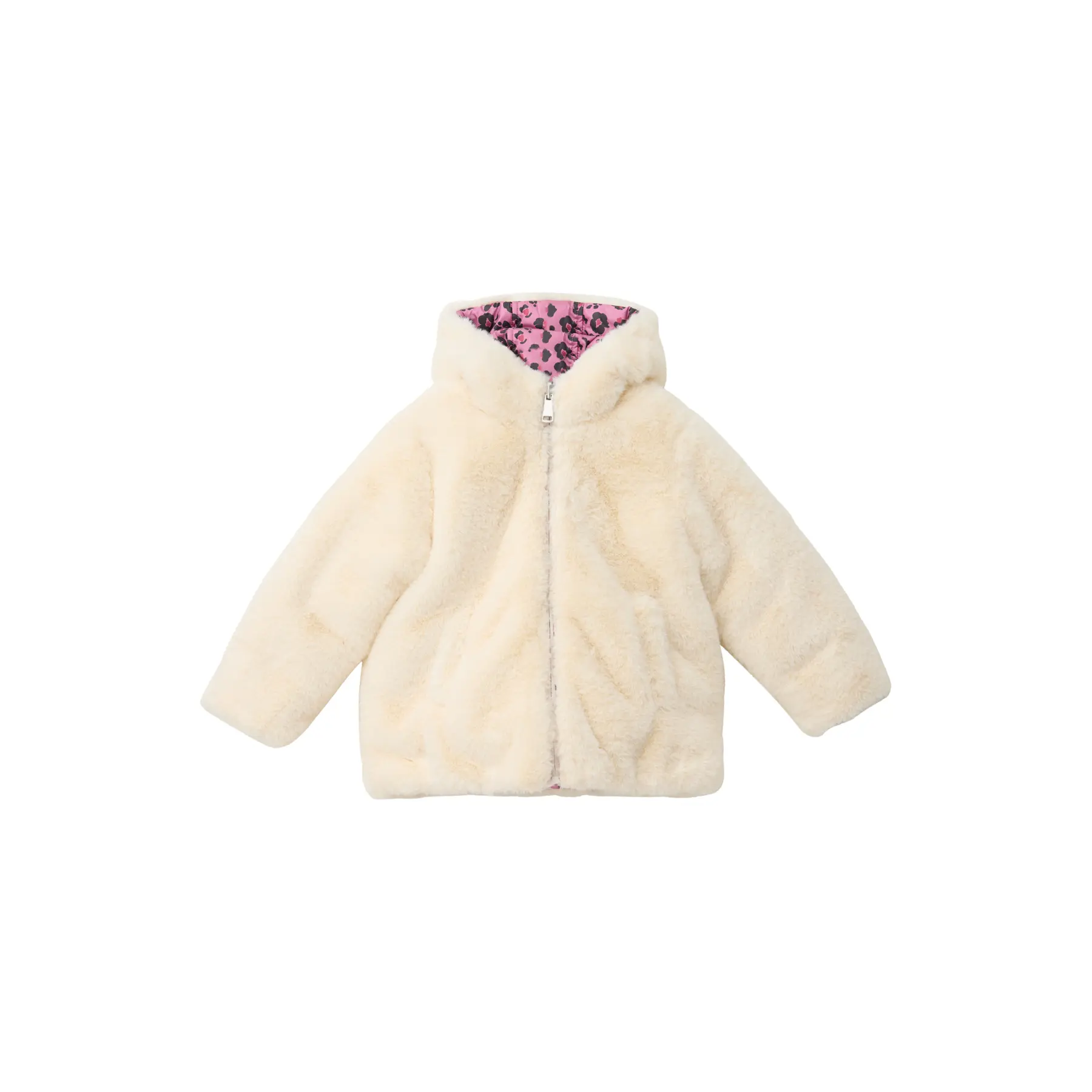 Reversible Kapuzenjacke mit Tiermotiv und Kunstfell Mädchen s.Oliver