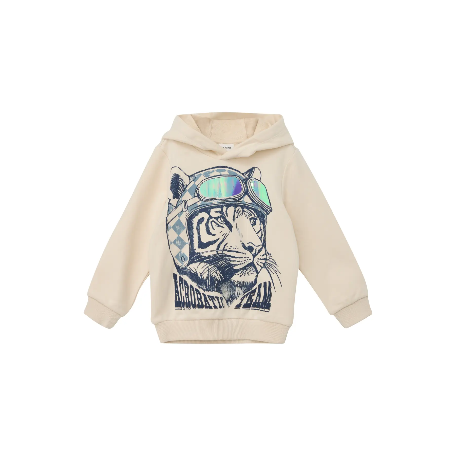 Felpa con cappuccio in misto cotone con stampa metallica per bambini s.Oliver
