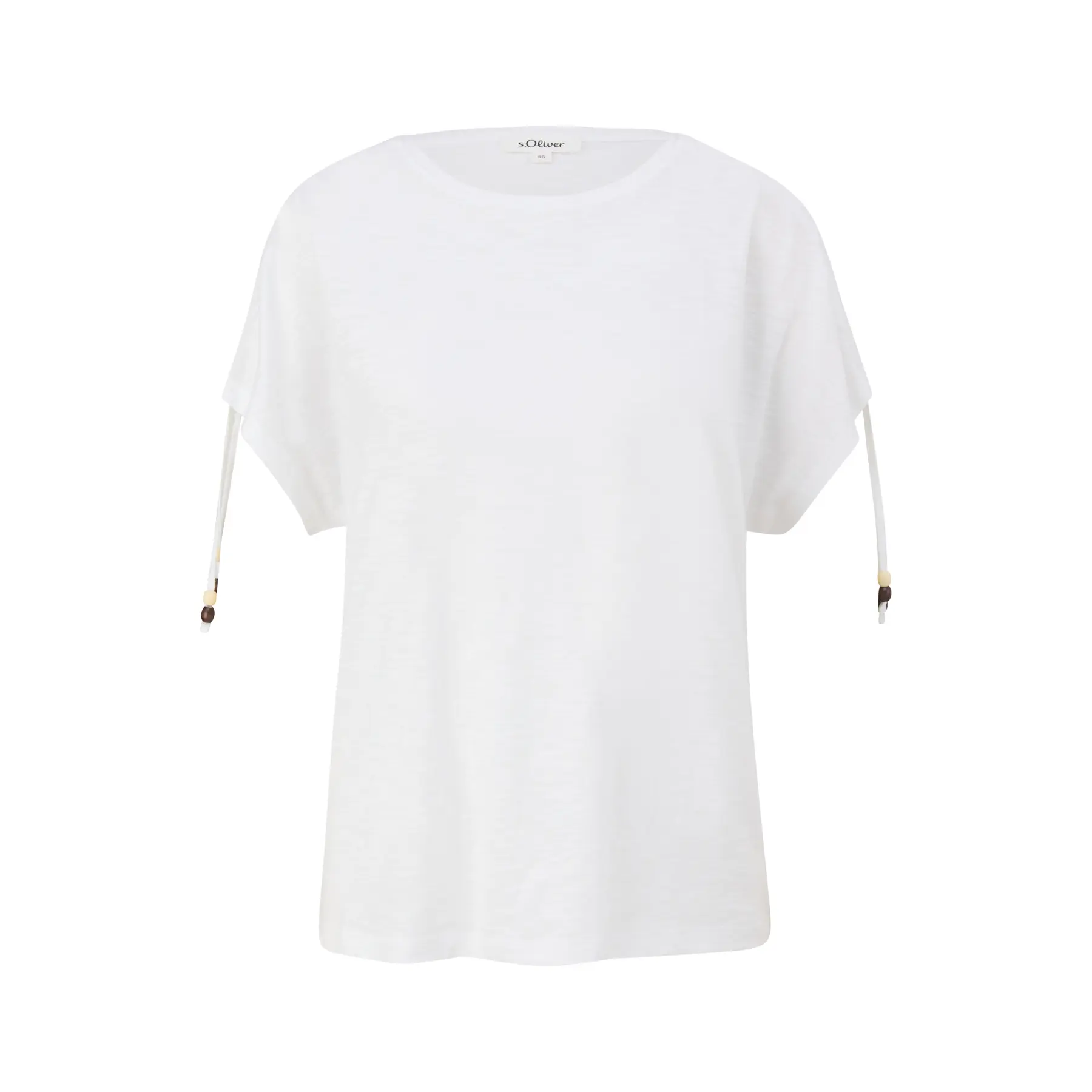 T-Shirt mit Flammengarnstruktur und Raffung für Damen s.Oliver