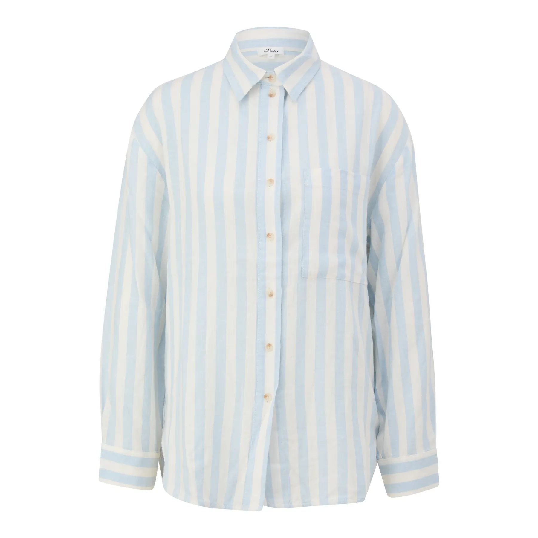Blusa ampia realizzata in un misto di lino donna