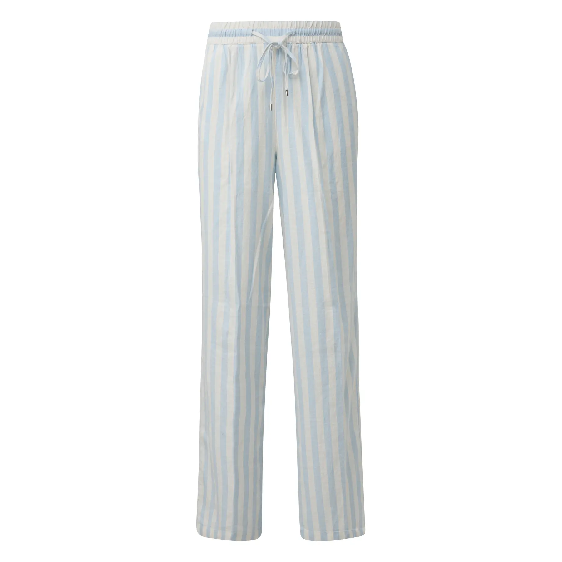 Pantaloni leggeri in misto lino con cintura elastica donna