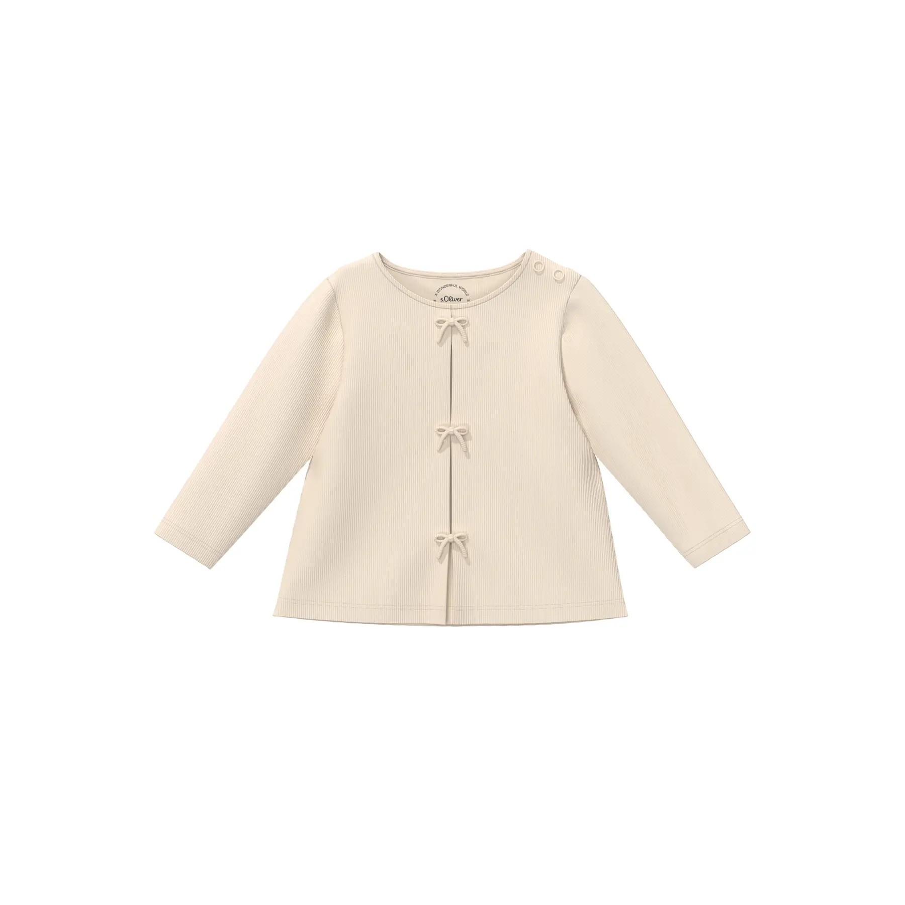 T-shirt à manches longues en maille côtelée avec détails nœuds bébé s.Oliver T-shirt à manches longues en maille côtelée avec détails nœuds bébé s.Oliver