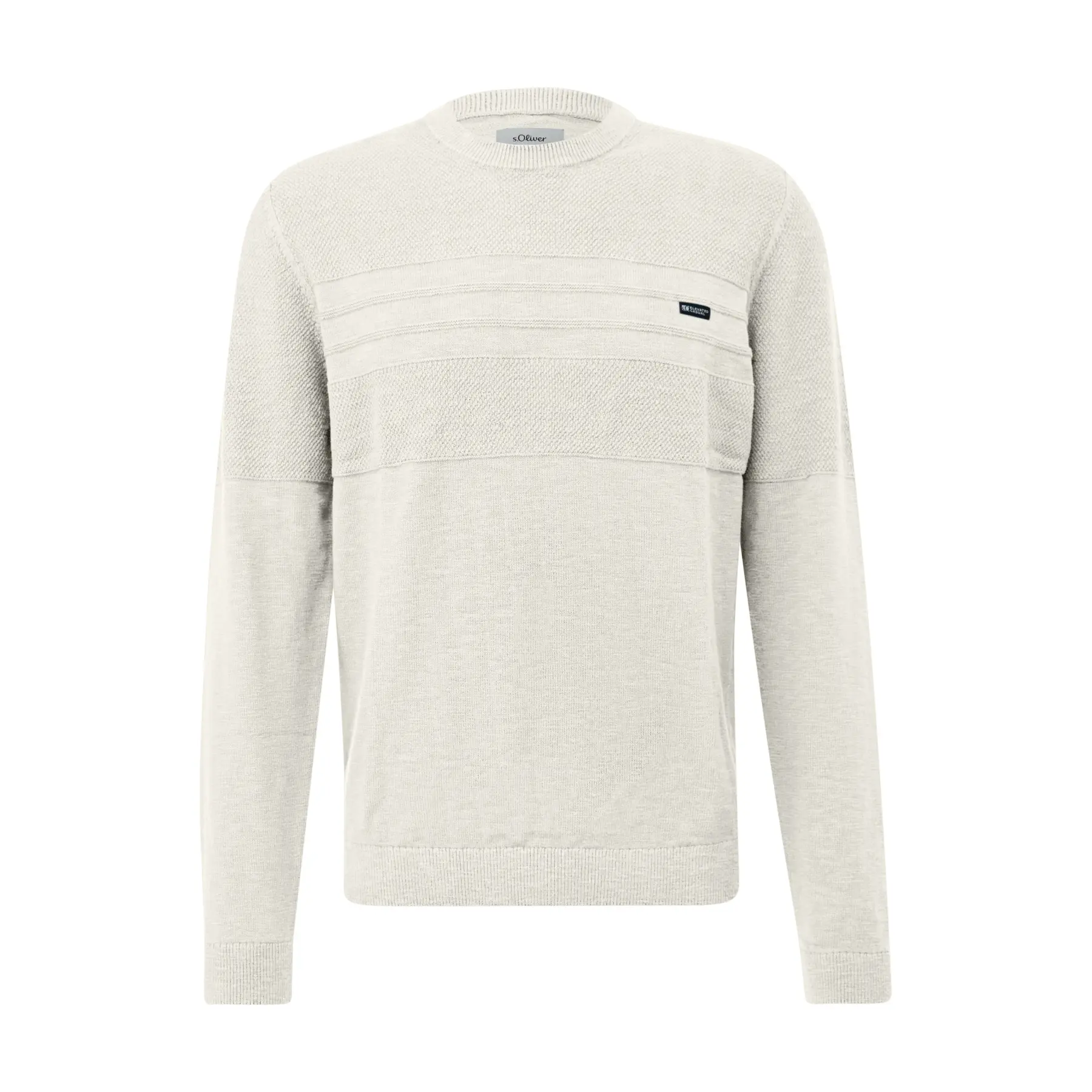 Pull aus meliertem Garn mit Rundhalsausschnitt s.Oliver