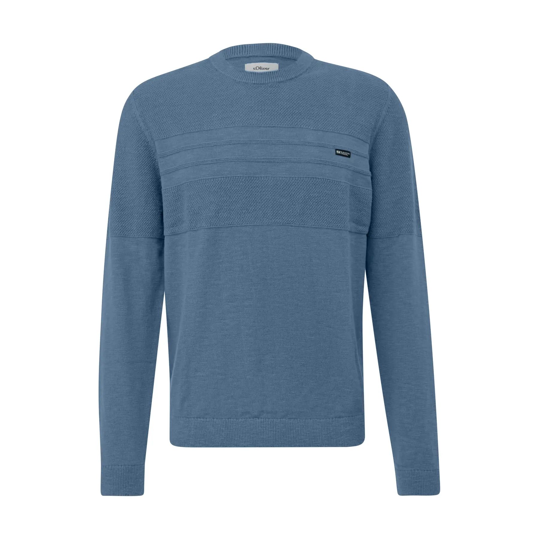 Pull aus meliertem Garn mit Rundhalsausschnitt s.Oliver