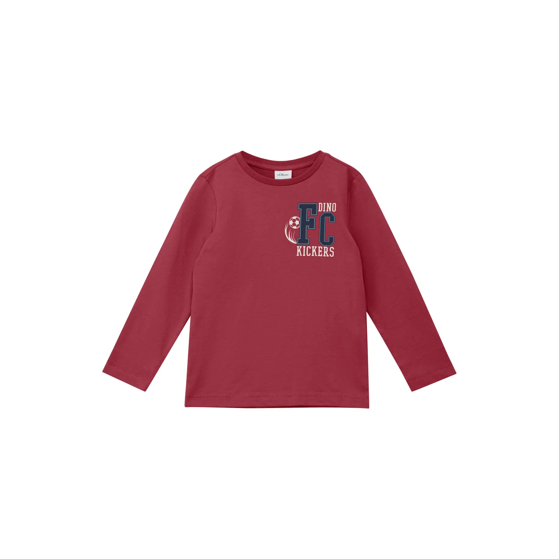 Langarm-T-Shirt aus Baumwolle mit Stickerei und Druck vorne Kind s.Oliver