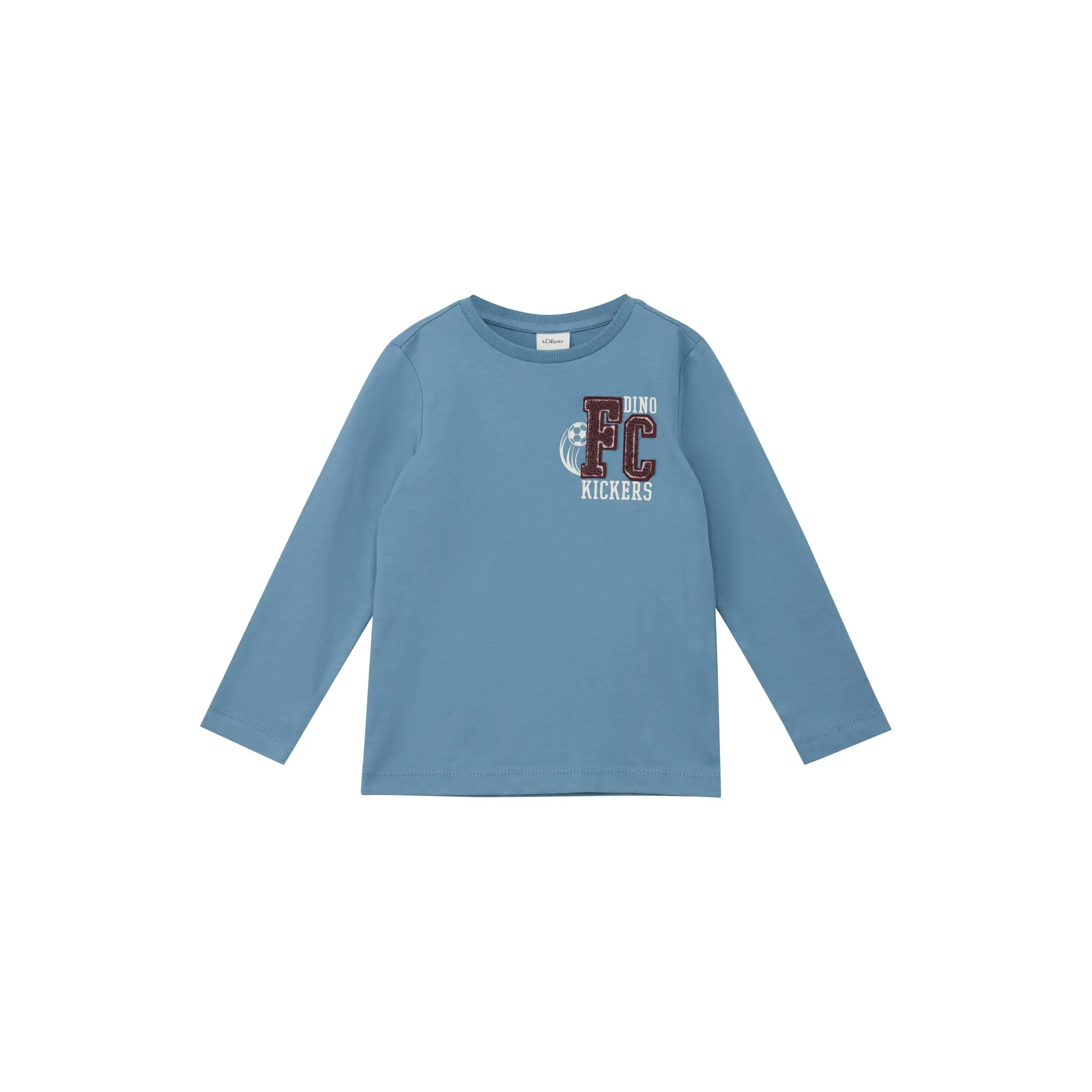 Langarm-T-Shirt aus Baumwolle mit Stickerei und Druck vorne Kind s.Oliver