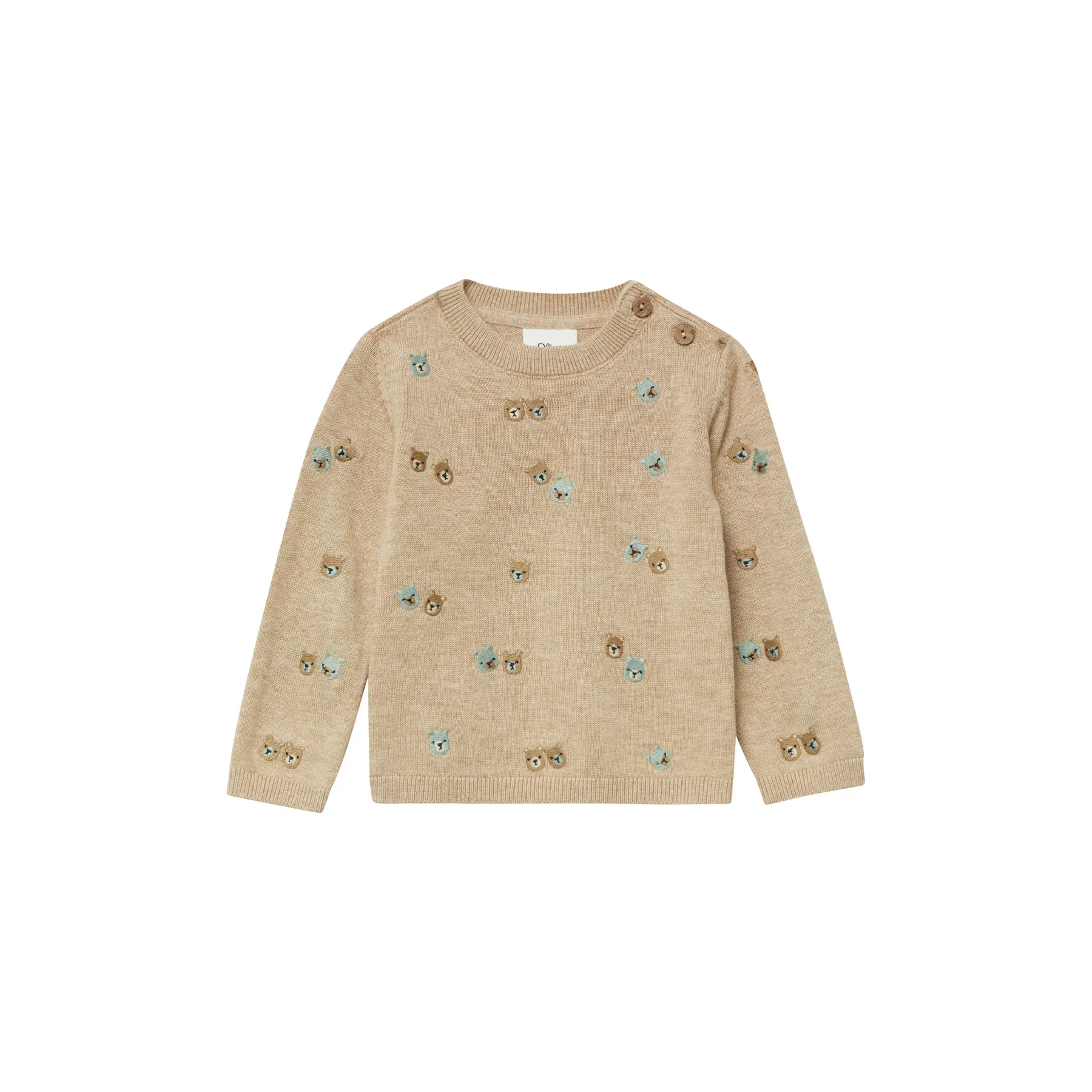 Pull in maglia unisex con ricamo orsetto neonato s.Oliver