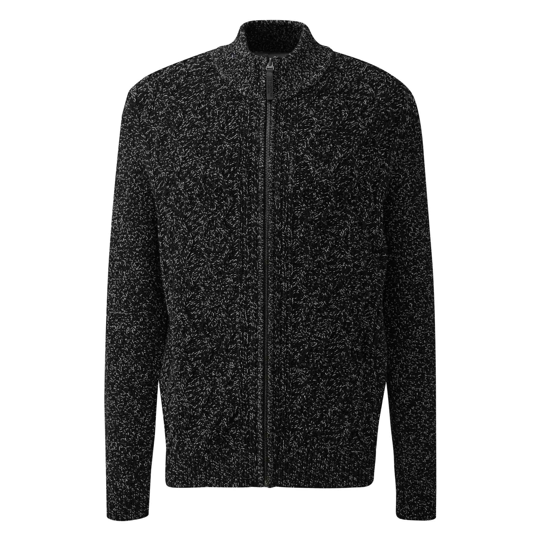 Bicolor Strickjacke mit Reißverschluss und Stehkragen s.Oliver