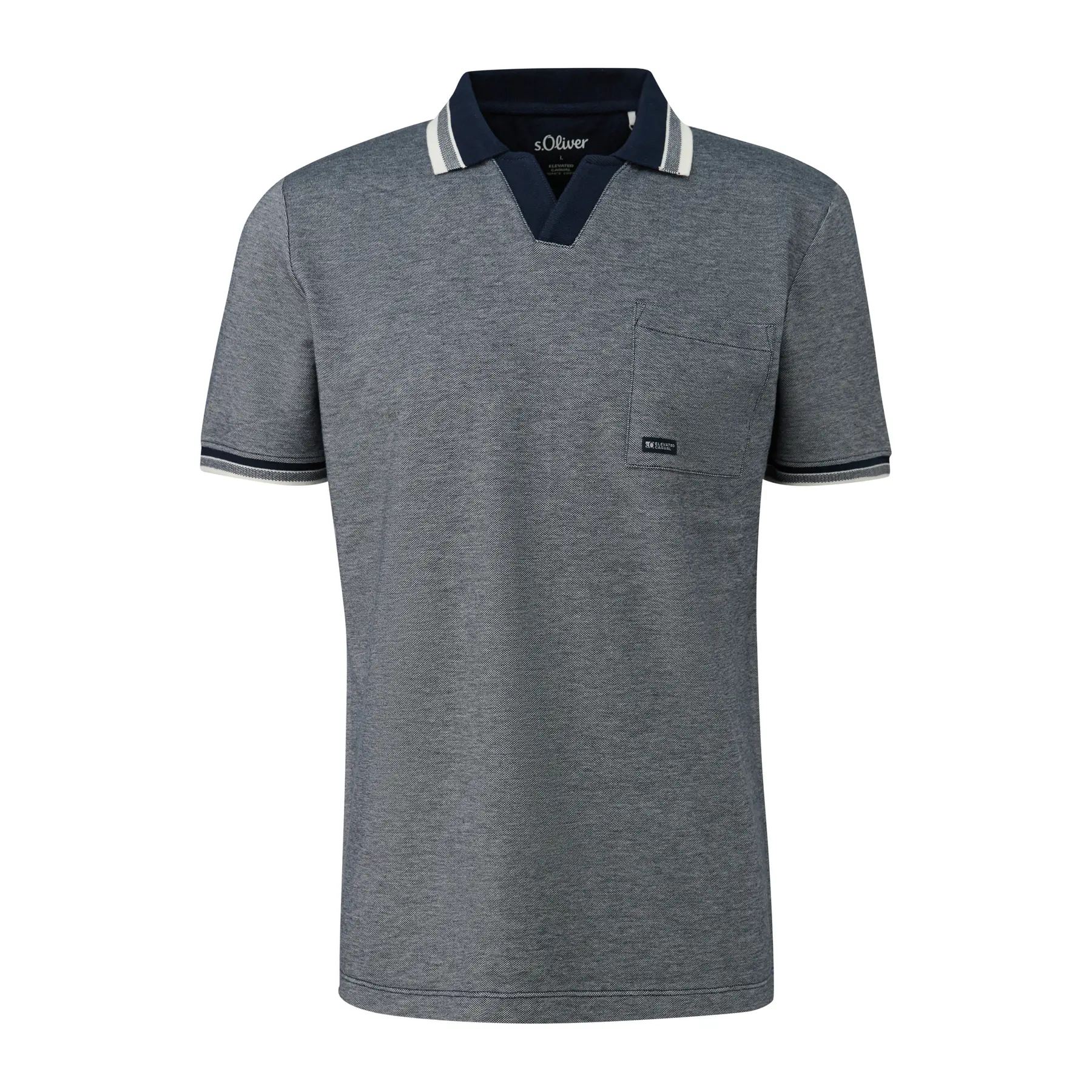 Piqué T-Shirt mit Polokragen und Logodetail s.Oliver