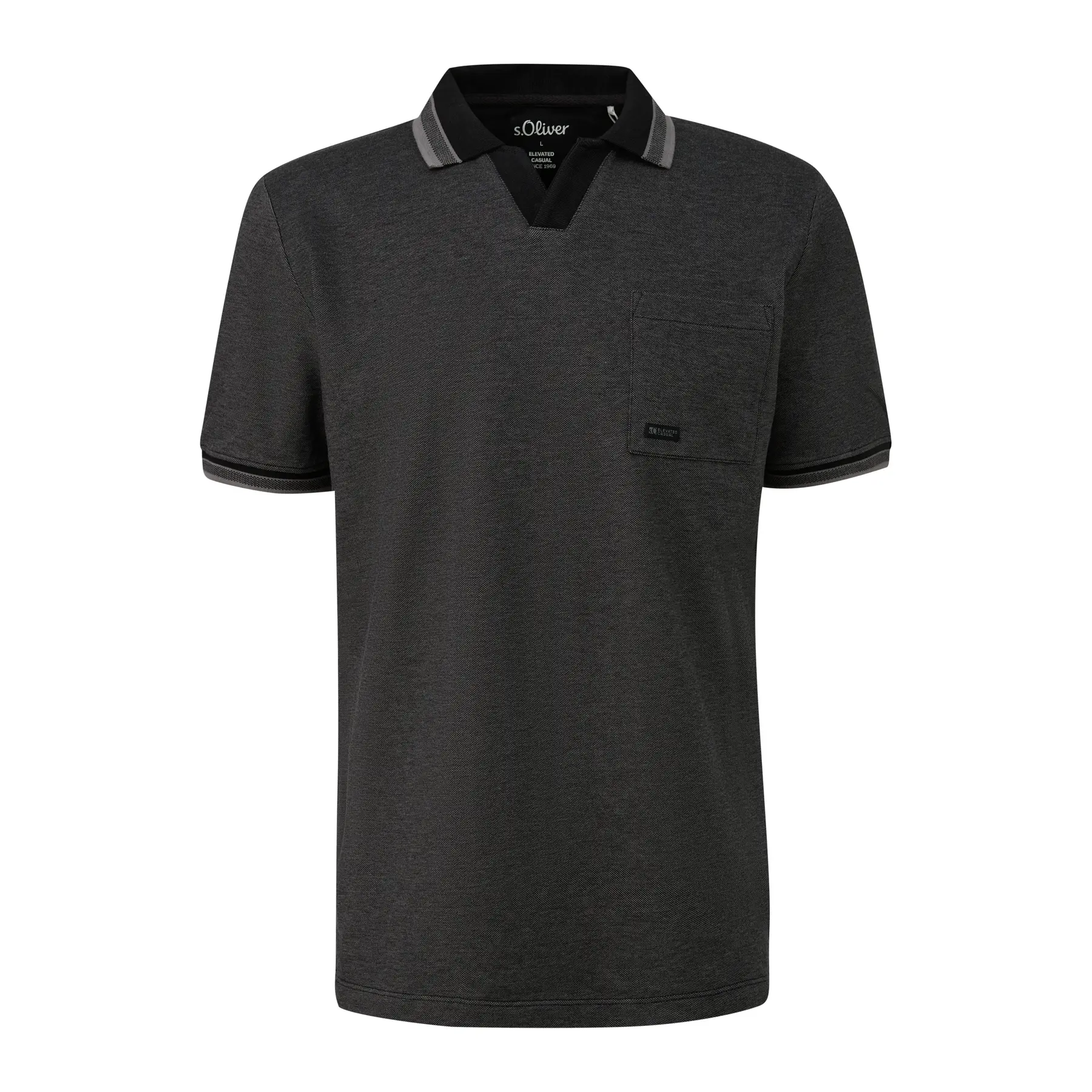 Piqué T-Shirt mit Polokragen und Logodetail s.Oliver