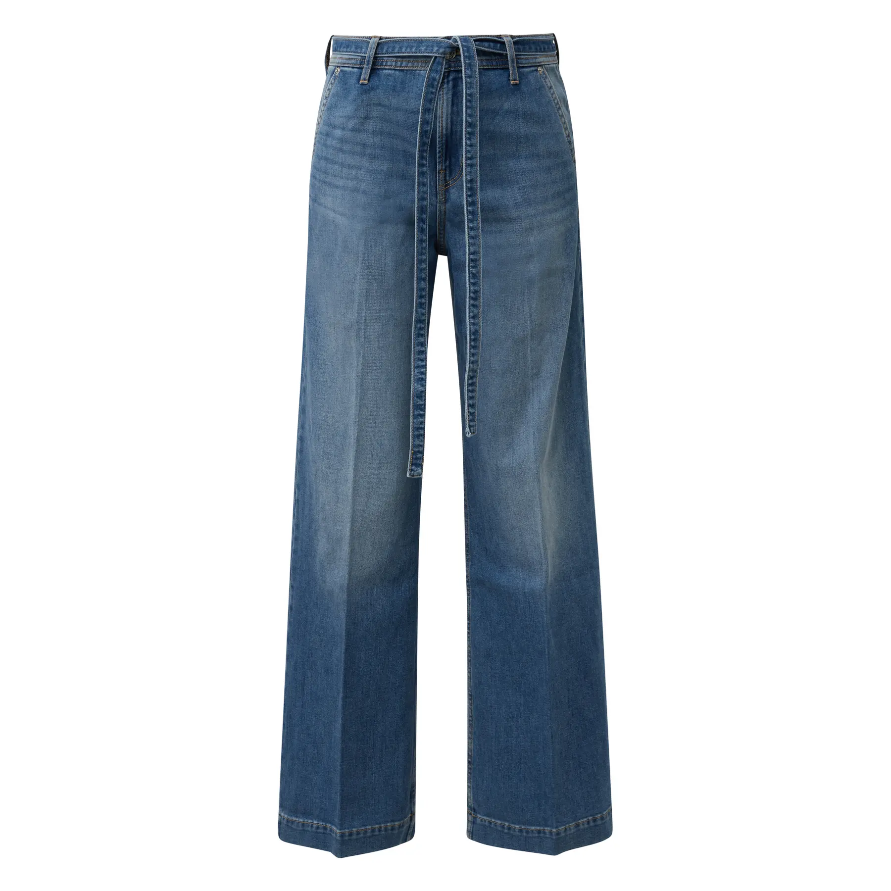 Jeans Wide Leg taglio dritto vita alta gamba larga con cintura in tessuto donna s.Oliver Suri