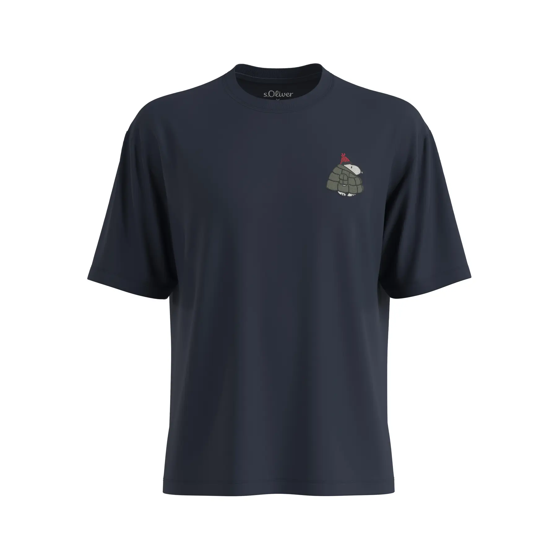 Kurzarmshirt mit aufgerautem Material und Artwork in Relaxed Fit s.Oliver