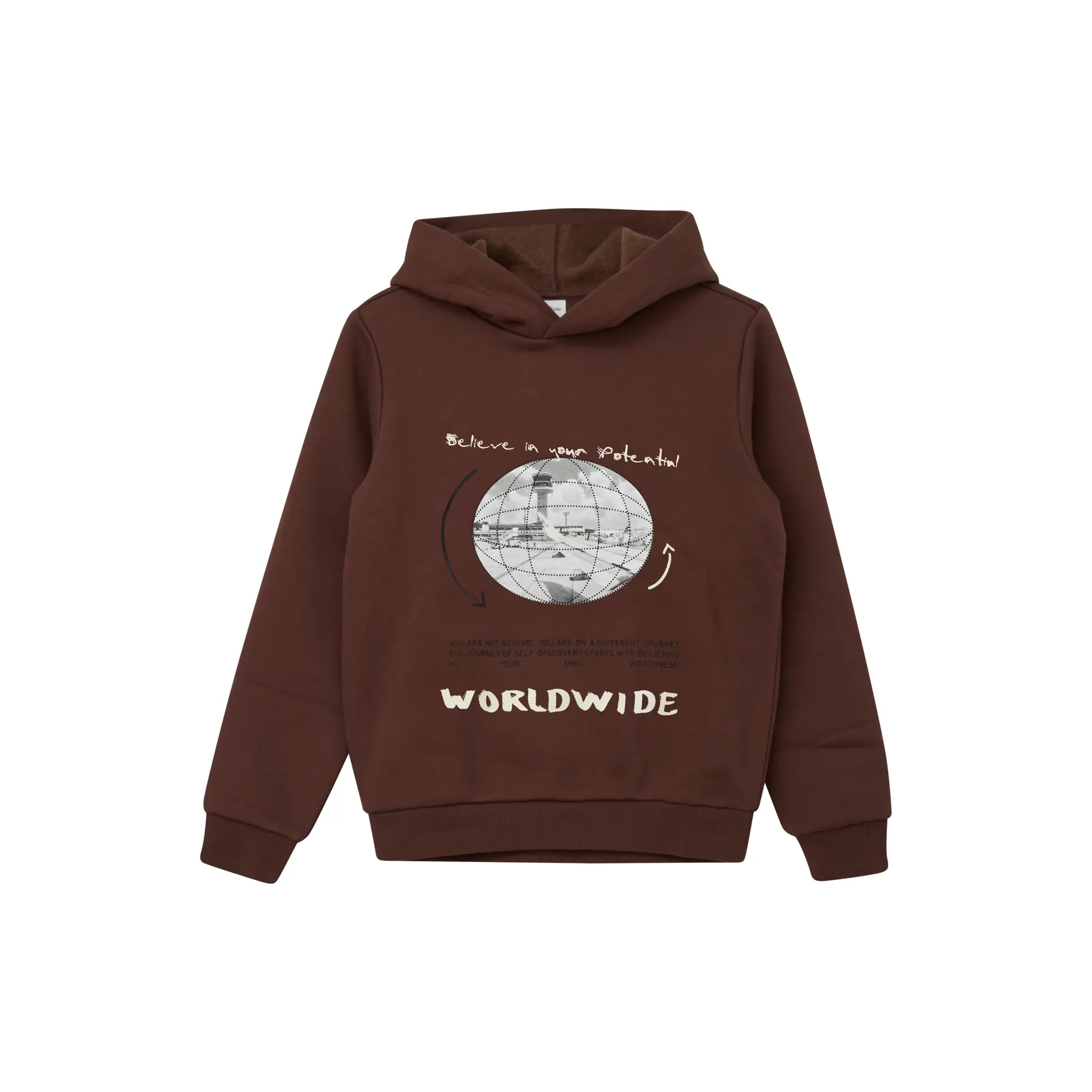 Hoodie mit Druck vorne, aufgerautes Innenfutter Kind s.Oliver