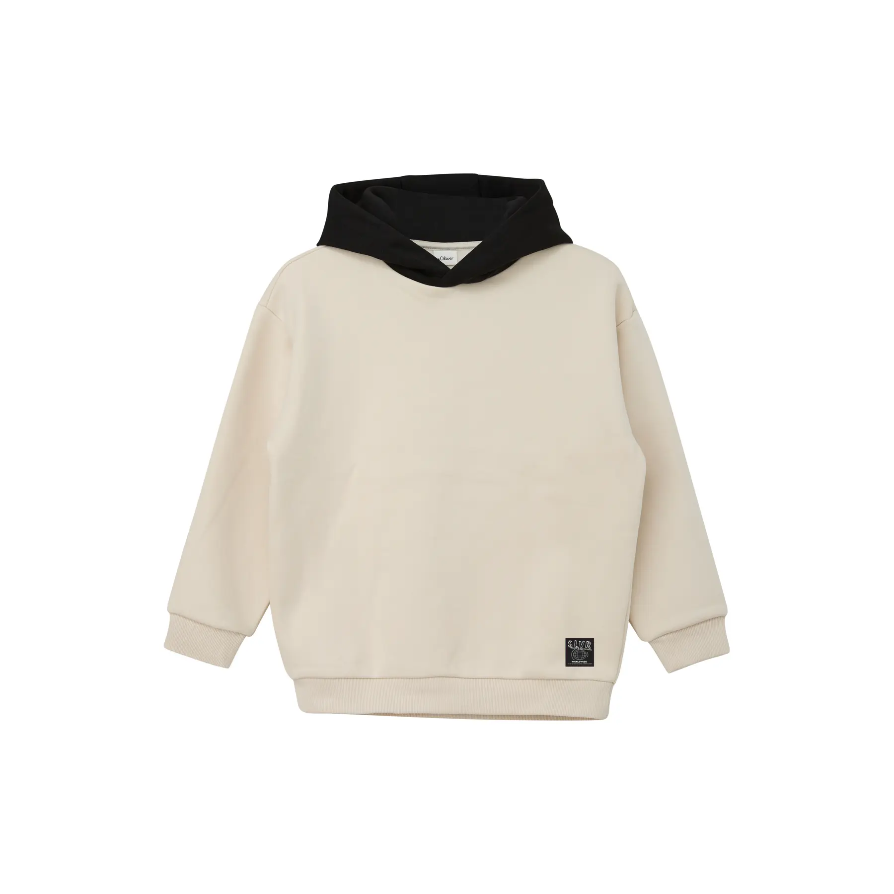 Oversize Sweatshirt mit kontrastierender Kapuze und Druck auf der Rückseite, innen angeraut für Kinder s.Oliver