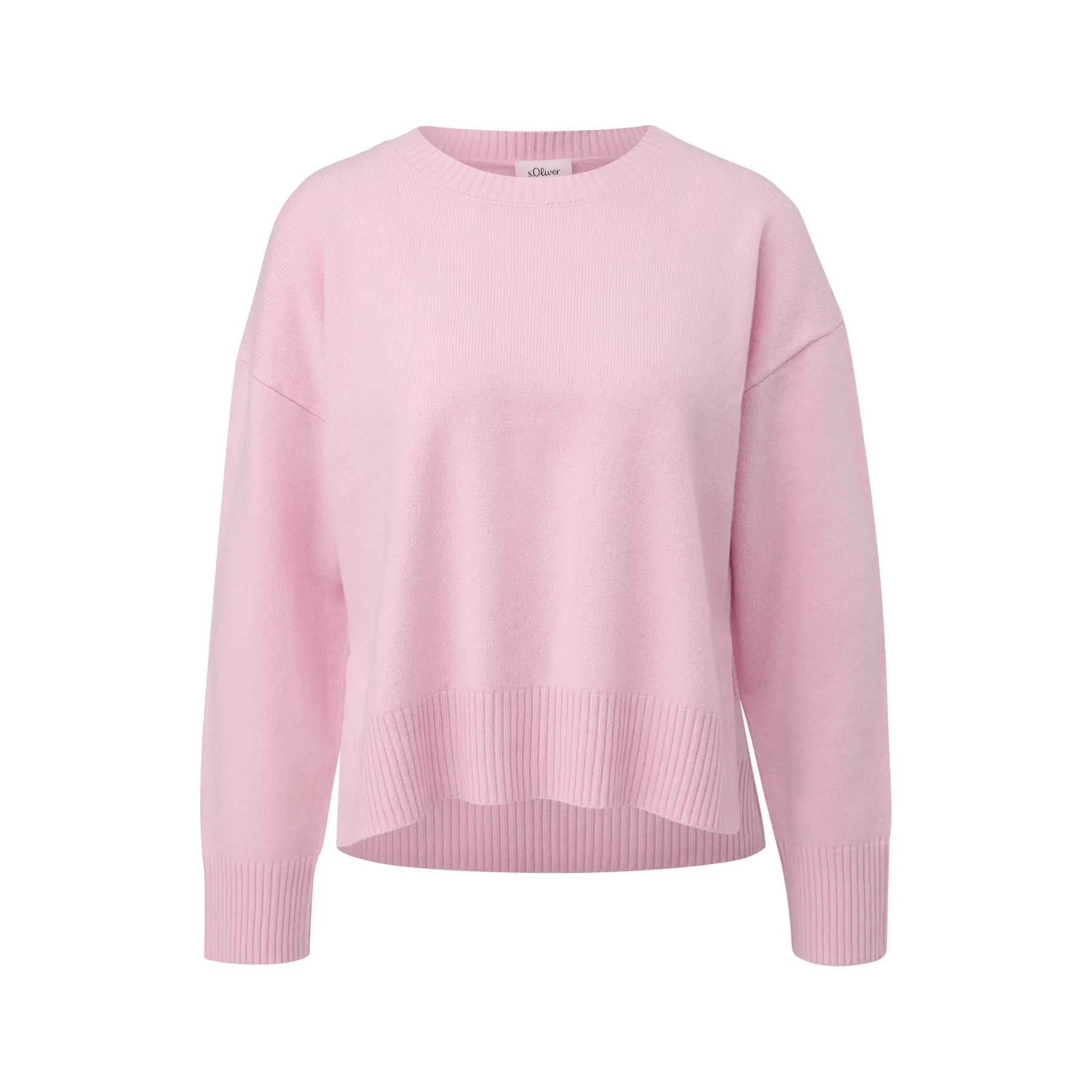 Maglione a maglia con fessure laterali e base a costine donna s.Oliver