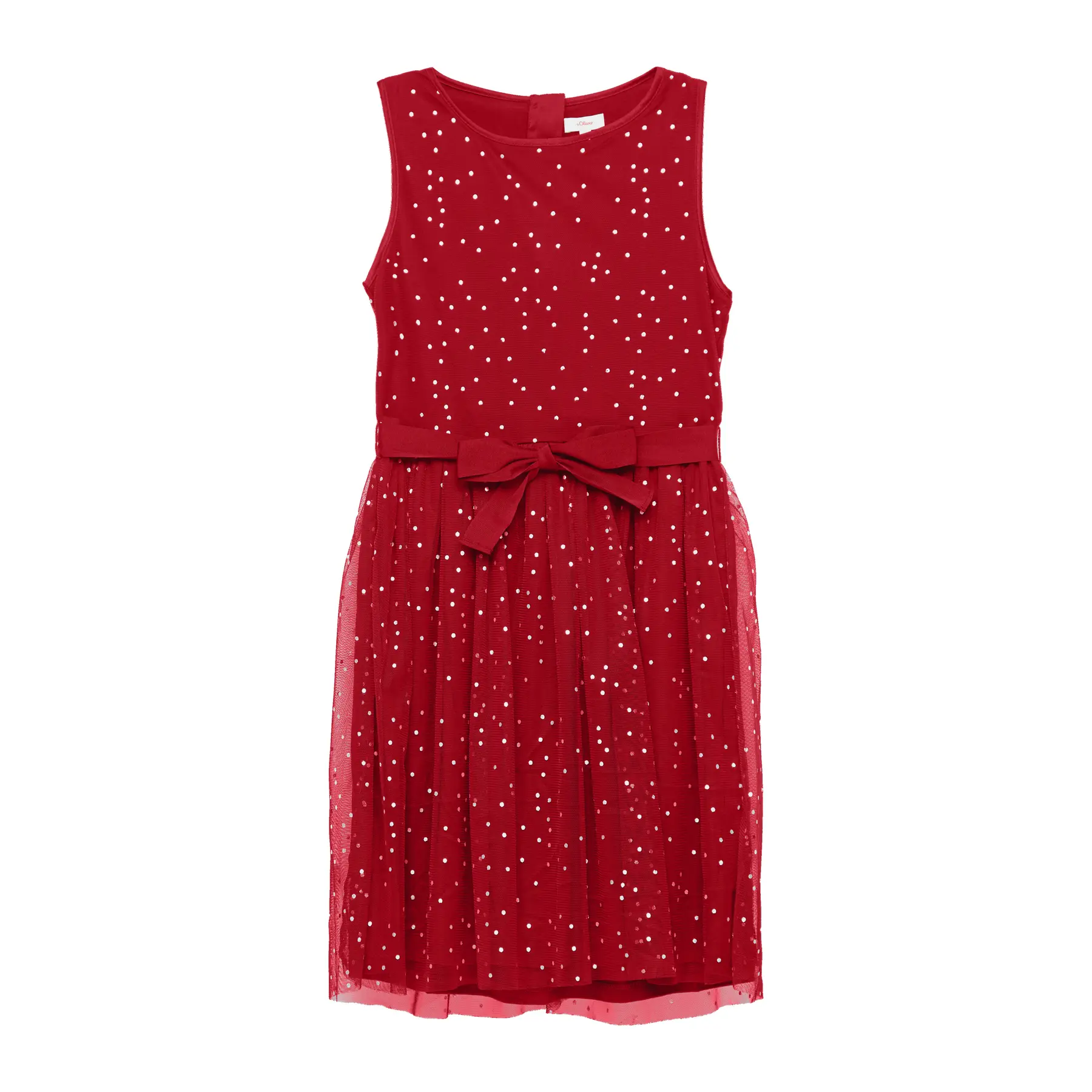 Robe courte à pois avec ceinture à nouer style ajusté et évasé fille s.Oliver