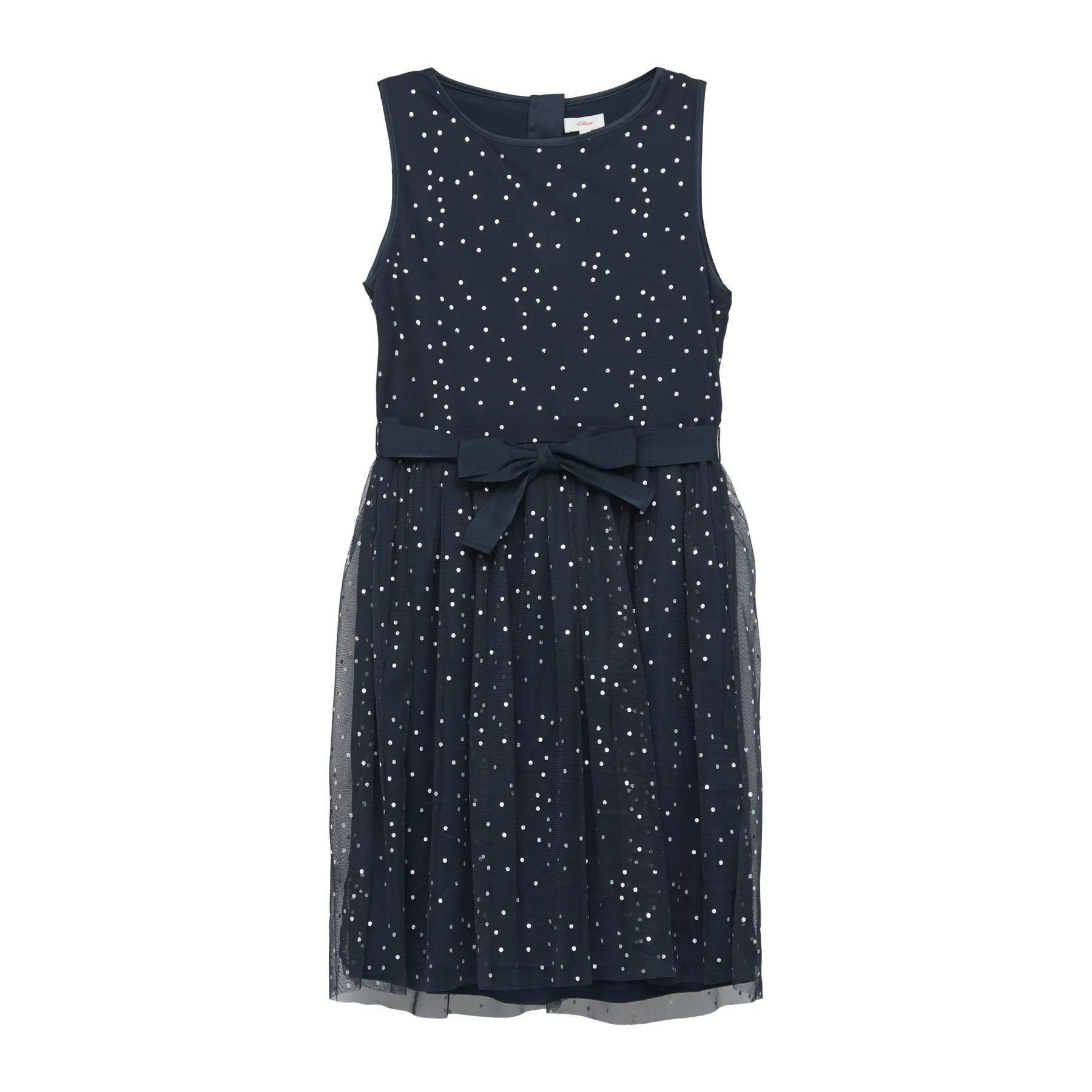 Robe courte à pois avec ceinture à nouer style ajusté et évasé fille s.Oliver
