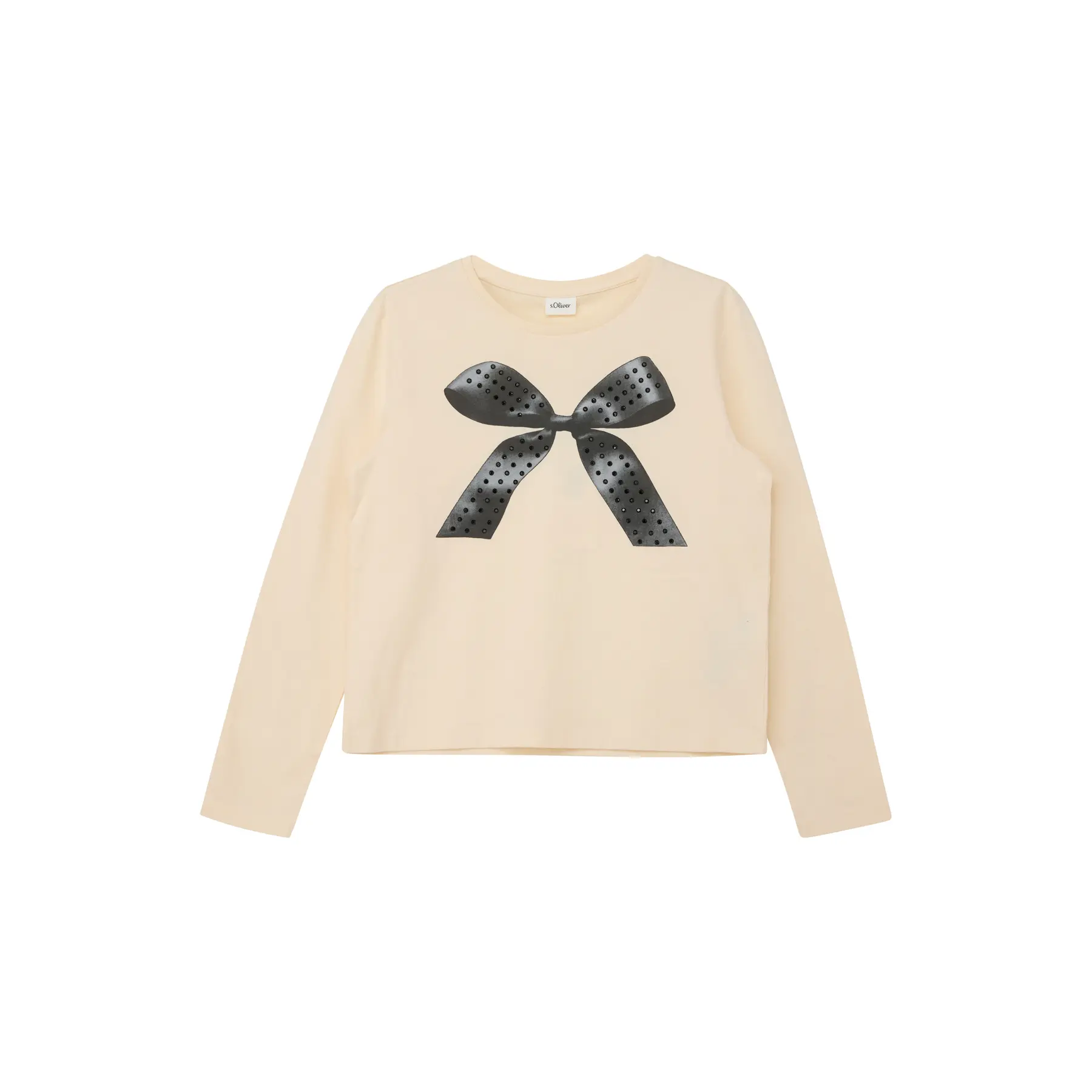 T-Shirt aus Jersey mit langen Ärmeln lockere Passform mit Druck vorne und Strass Mädchen s.Oliver